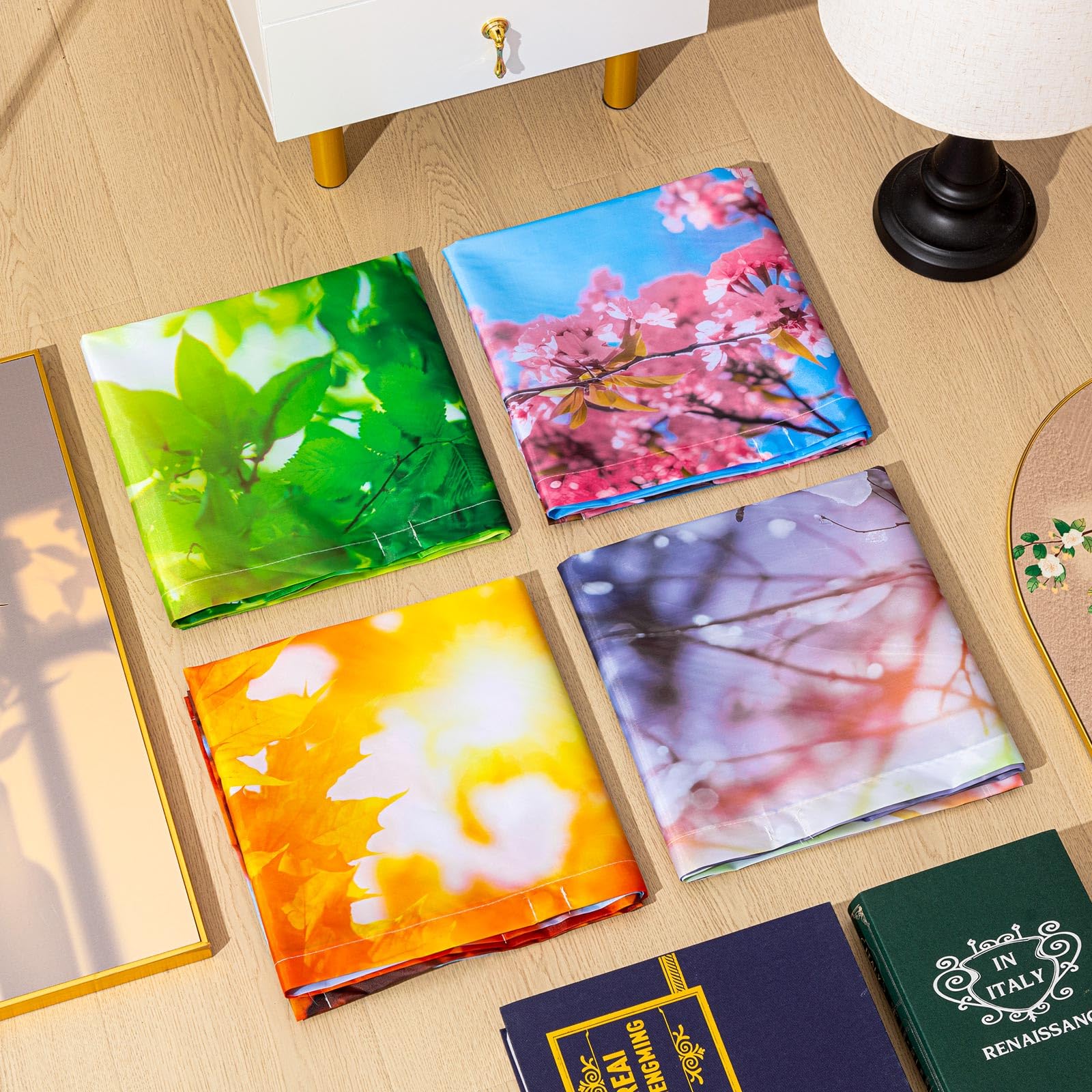 ROCEEI Fluorescent Light Covers, 4 Pack, Magnetic, 4 x 2 Ft, Polyester, Sunshine Color, Model ROCEEI-AKD6532