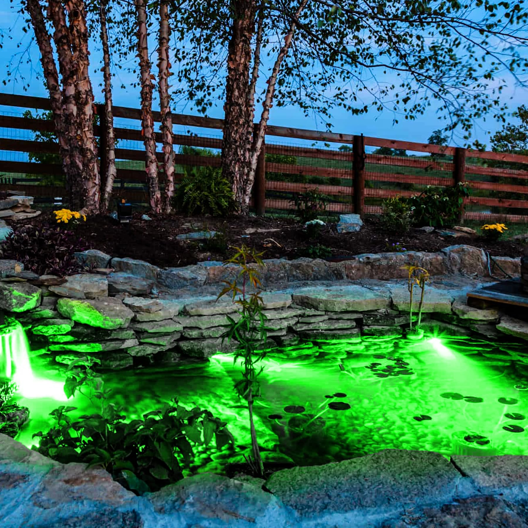 Crepow Ip68 Waterproof Green Led Pond Lights - Submersible Spotlights For Garden, Pool, Aquarium (6-Pack)