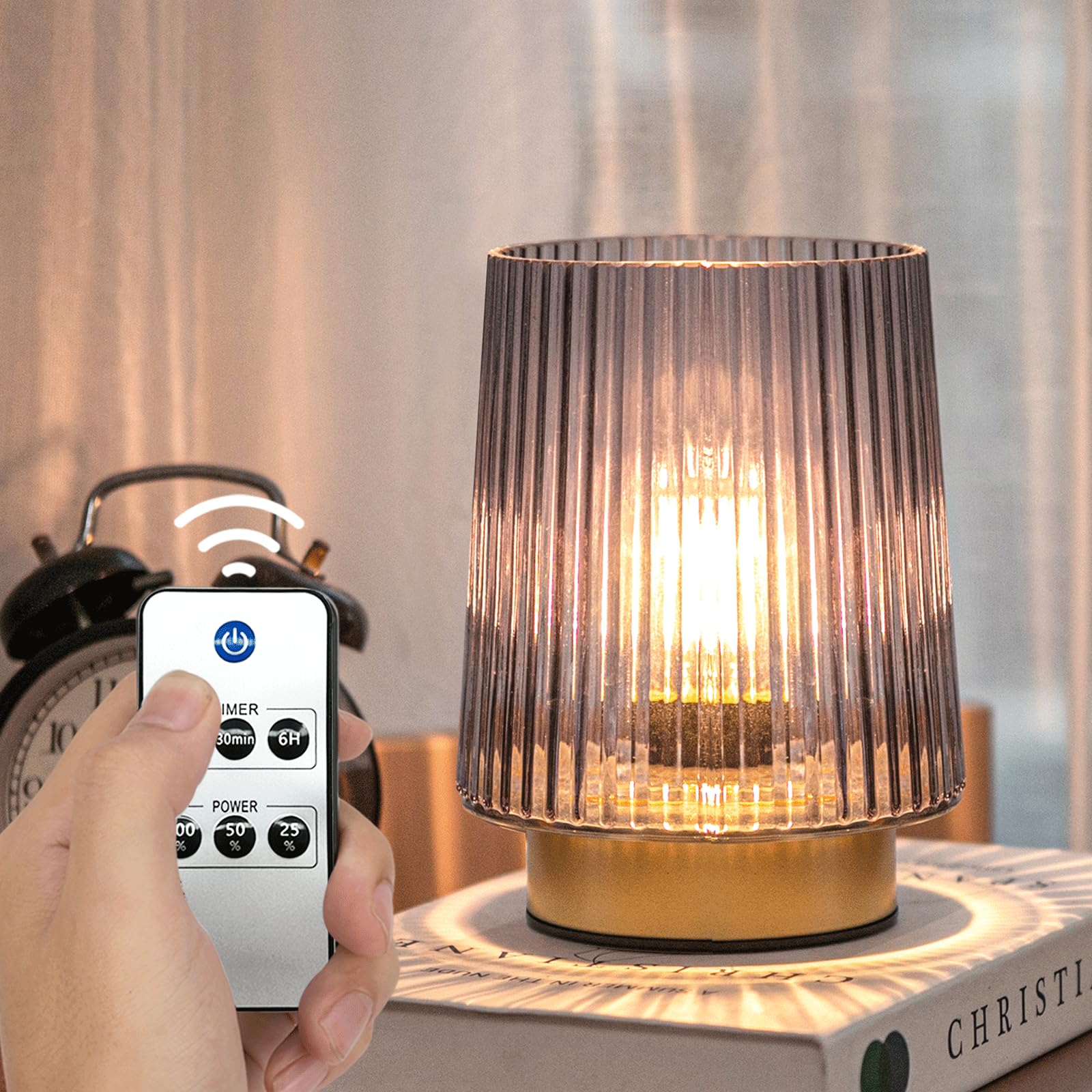 Ularoom Battery Operated Lamp With Remote Control,Cordless Table Lamps For New Home Decor,Portable Dimmable Brightness Small Lam