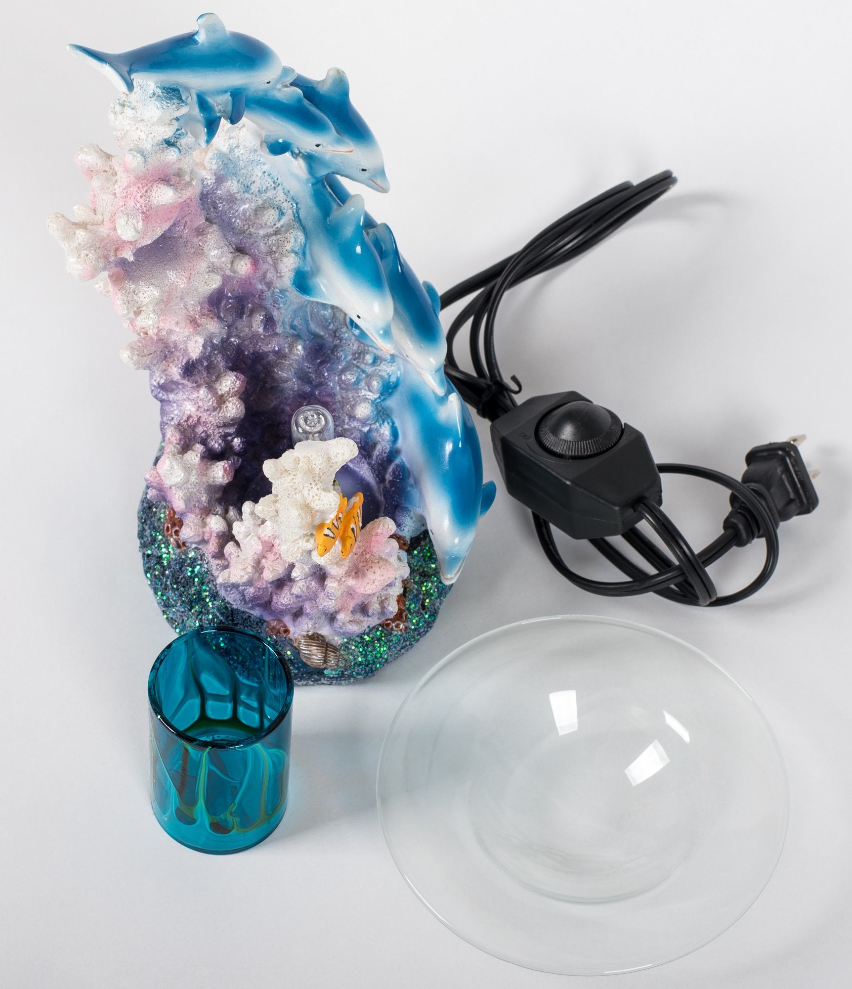 Electric Dolphin Polyresin Oil Warmer with Dimmer Switch - Dolphin and Coral Reef