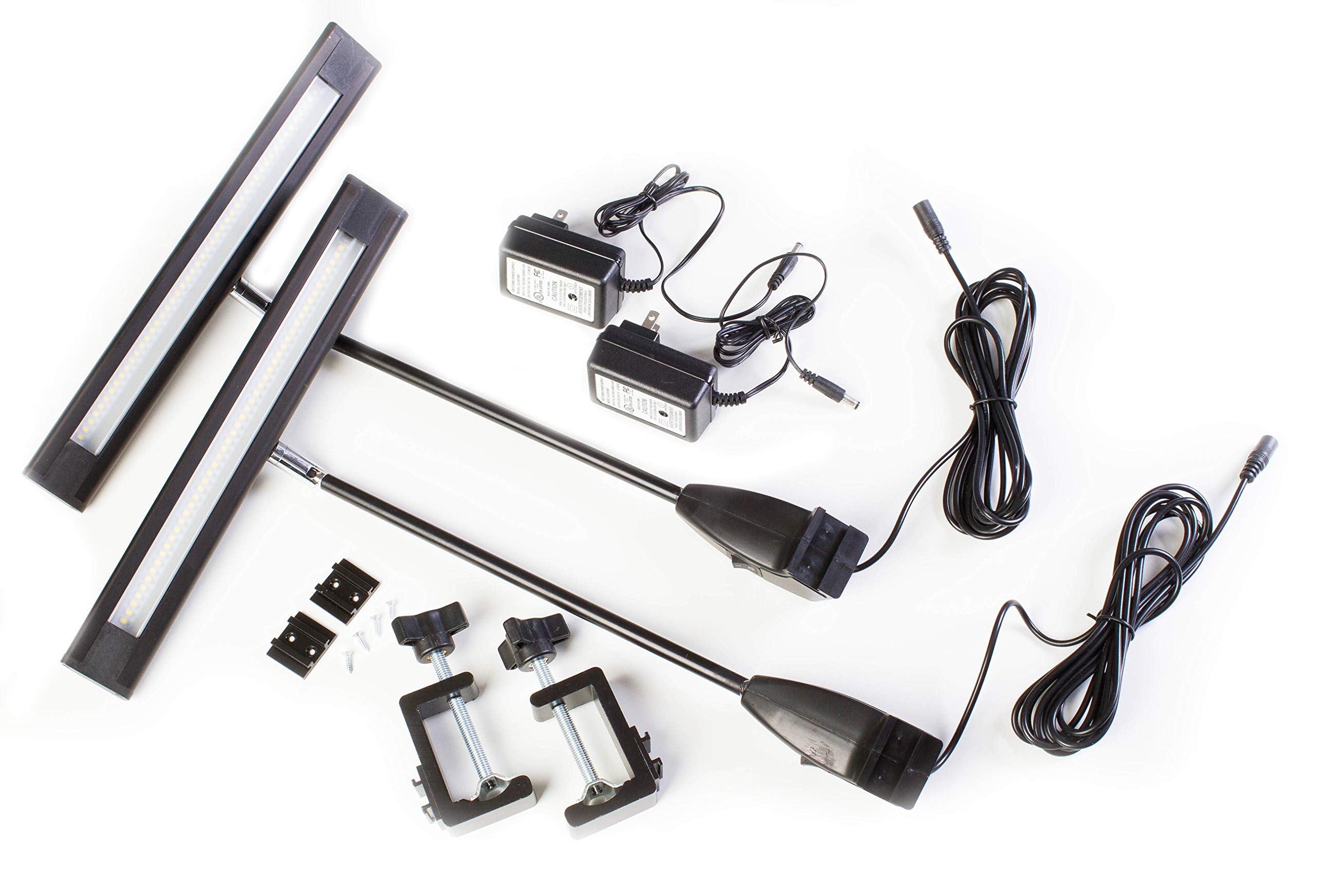LEDUPDATES LED Light for Popup Booth Exhibit, UL Listed Power Supply, Aluminum, Black, Model TL-20, 2pcs
