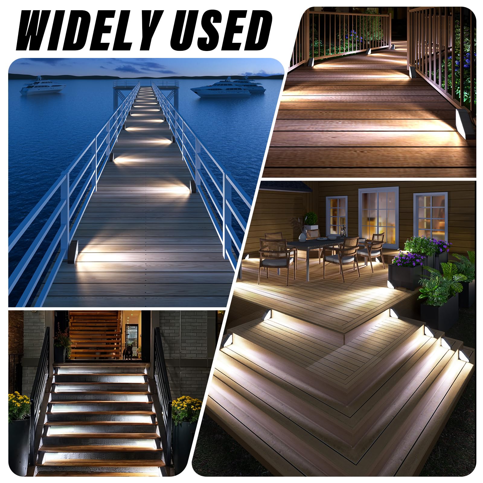 Roshwey Solar Step Lights For Outside  10 Pack Solar Stair Lights Outdoor Waterproof  Triangle Deck Step Lights Solar Powered  Outdoor Decor Lighting For Front Porch  Backyard  Patio  Cool White