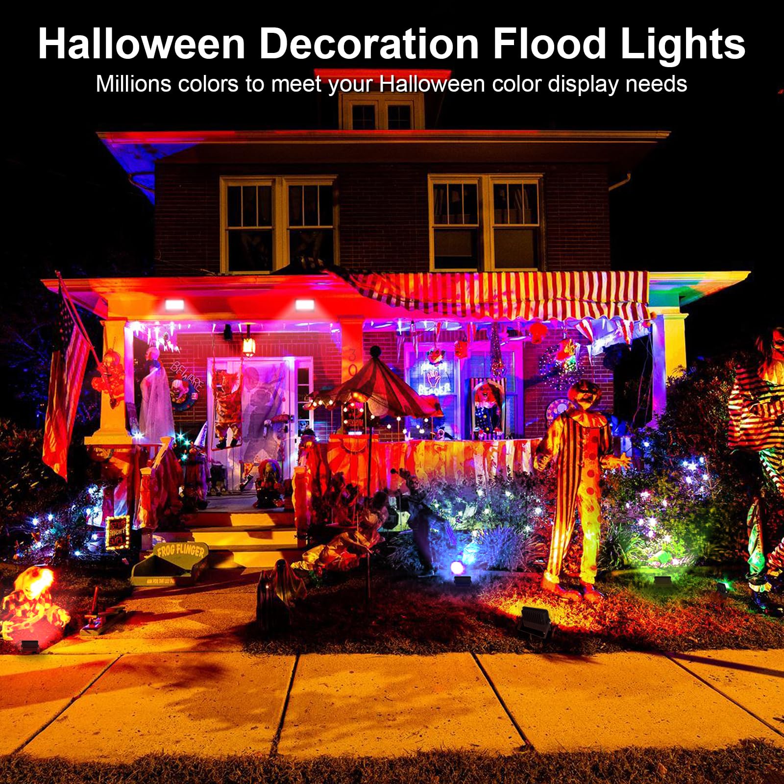 Yayza! Rgbw Led Flood Light Outdoor, Color Changing Floodlight App/Remote/Voice Control, Yard Landscape Lighting 6500K Paito Upl
