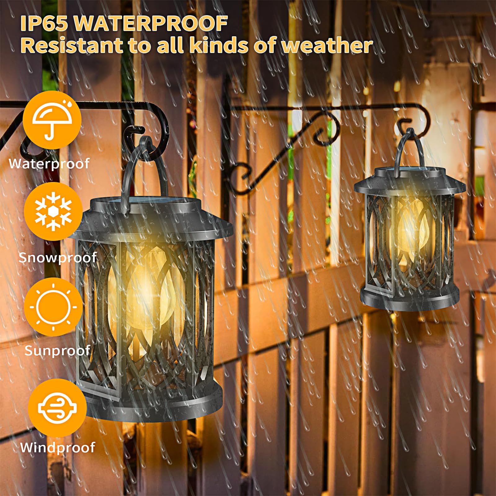 Aigleya Solar Lanterns Outdoor Waterproof, Upgraded Hanging Solar Lights For Outside,Solar Powered Lanterns Lighting Led For Gar