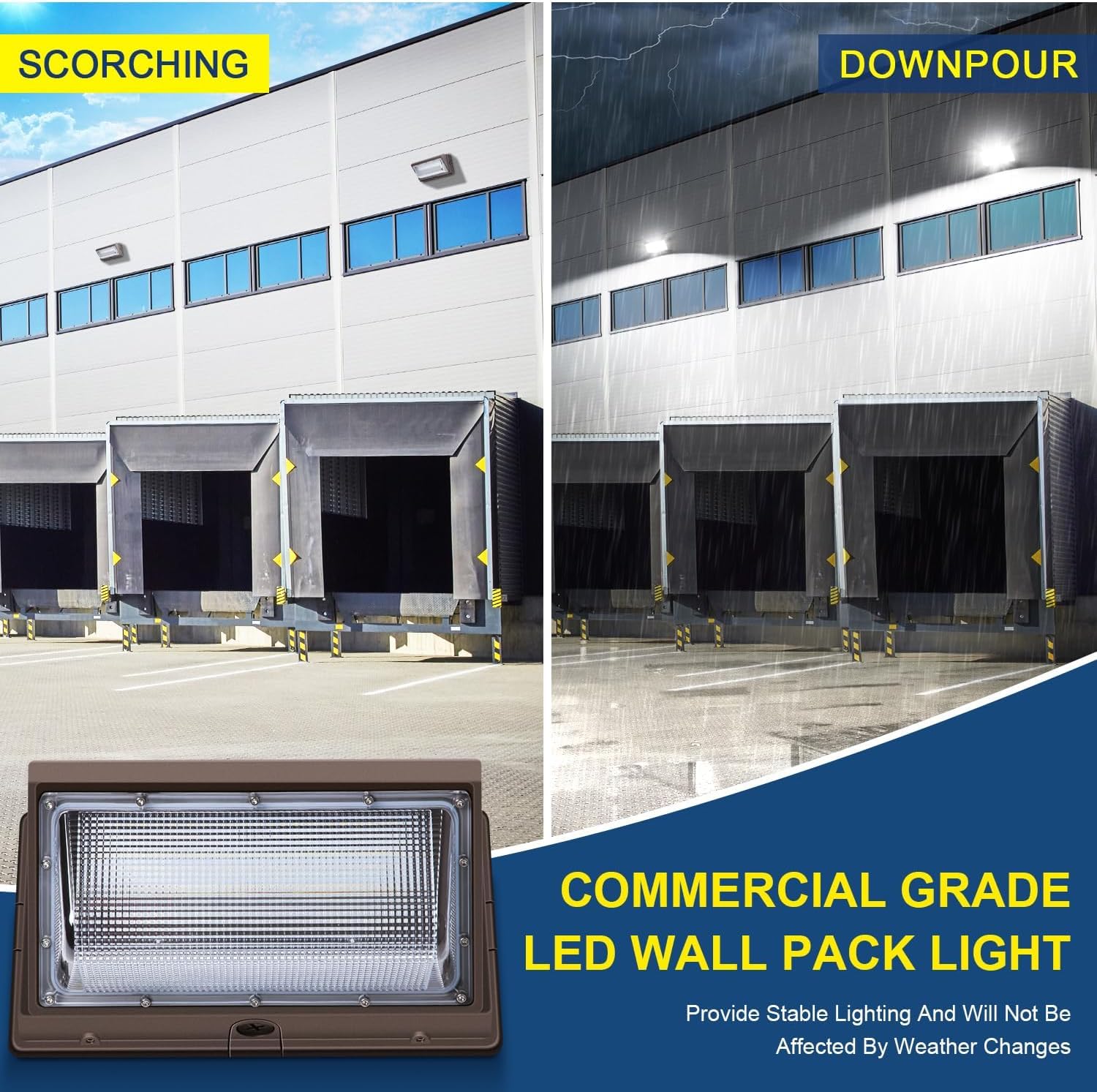 LEDMO 120W LED Wall Pack Light, 15840LM, 5000K, Brown Aluminum, Model xl-ez-89, Ideal for Outdoor Security in Parking Lots and Warehouses
