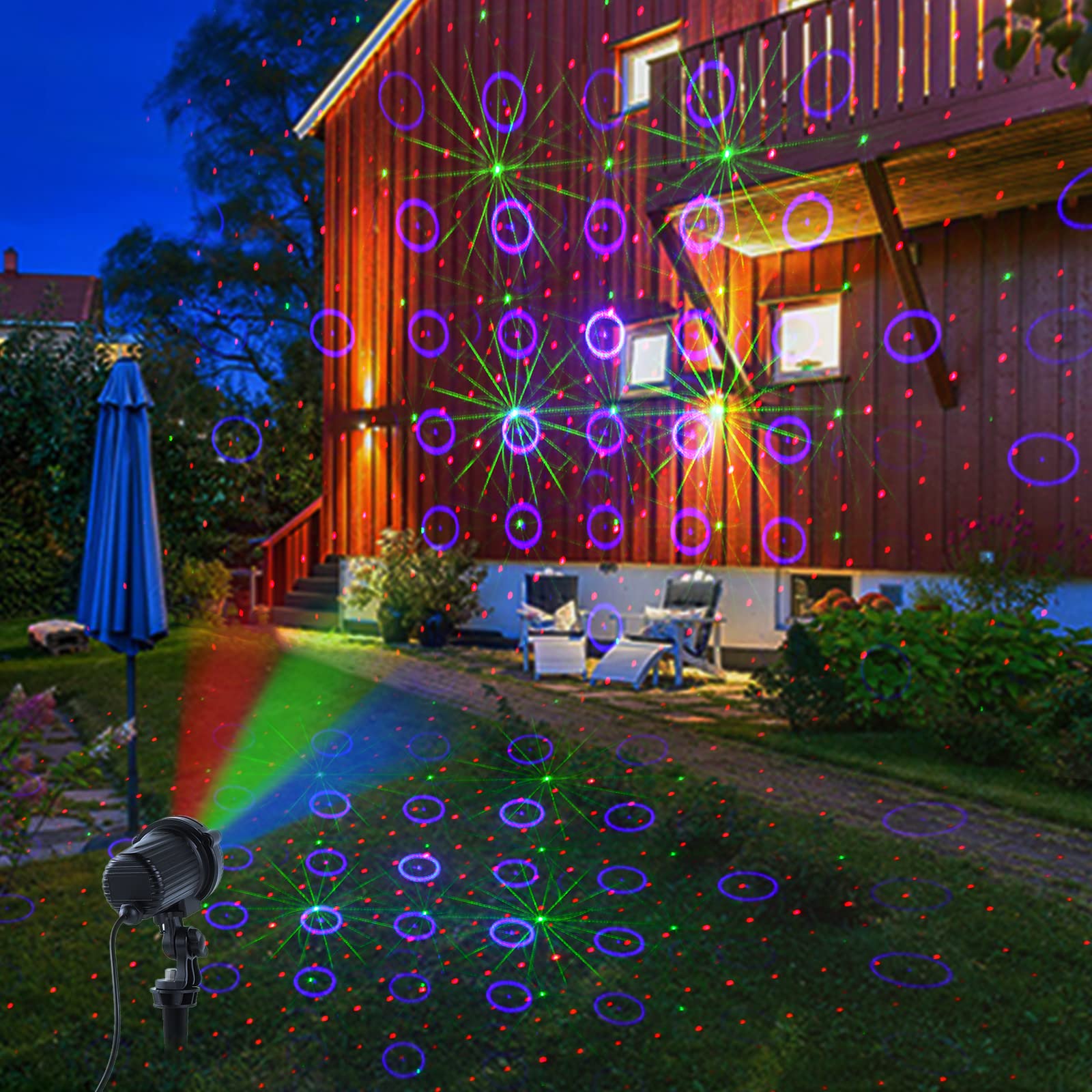 Mhazdze Outdoor Laser Christmas Projector Lights - 18 Patterns For Home & Garden Decor