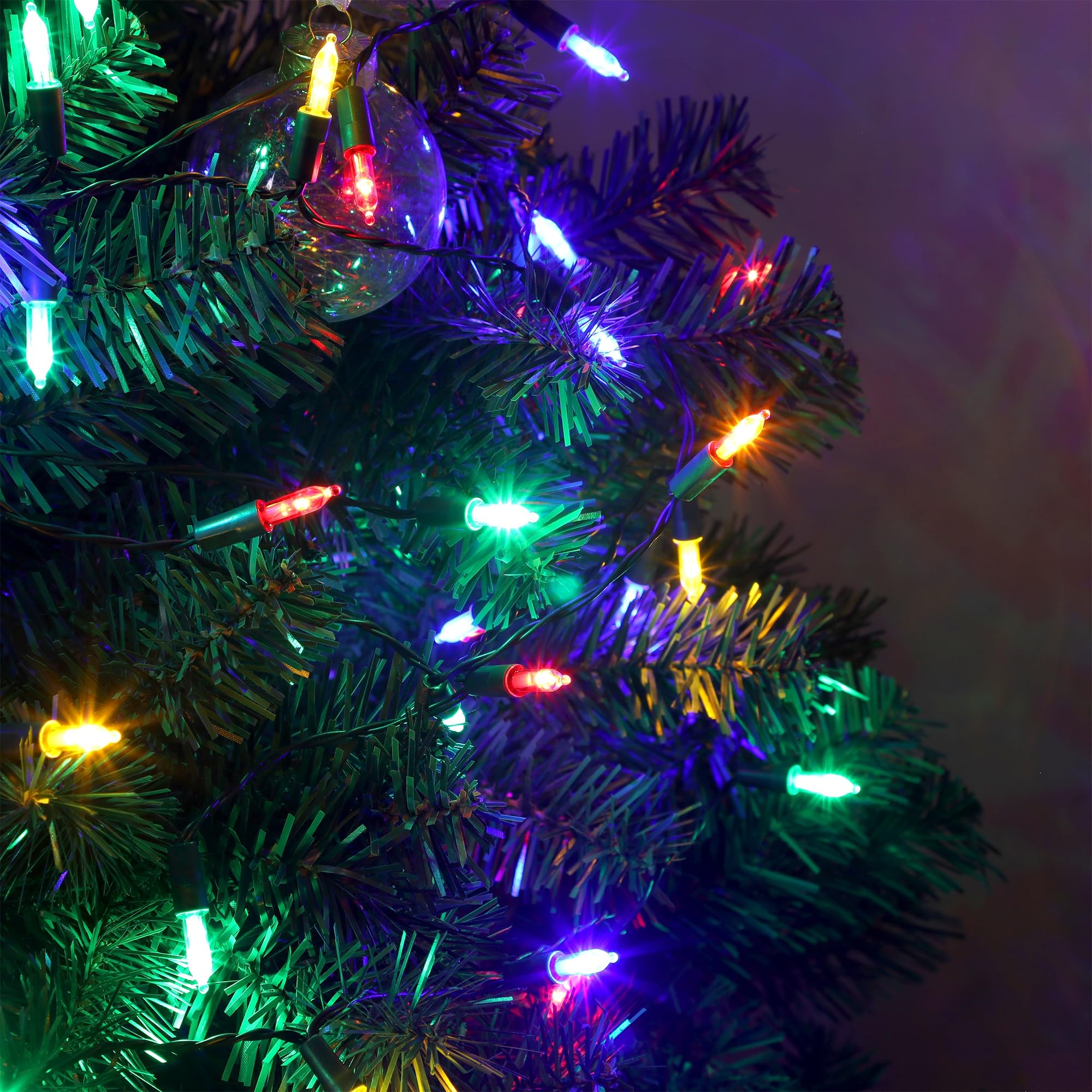 Blissun Christmas Lights, 50-Count Green Wire Light Set, Battery Operated Christmas Mini String Light With 8 Modes, 16 Ft Fairy