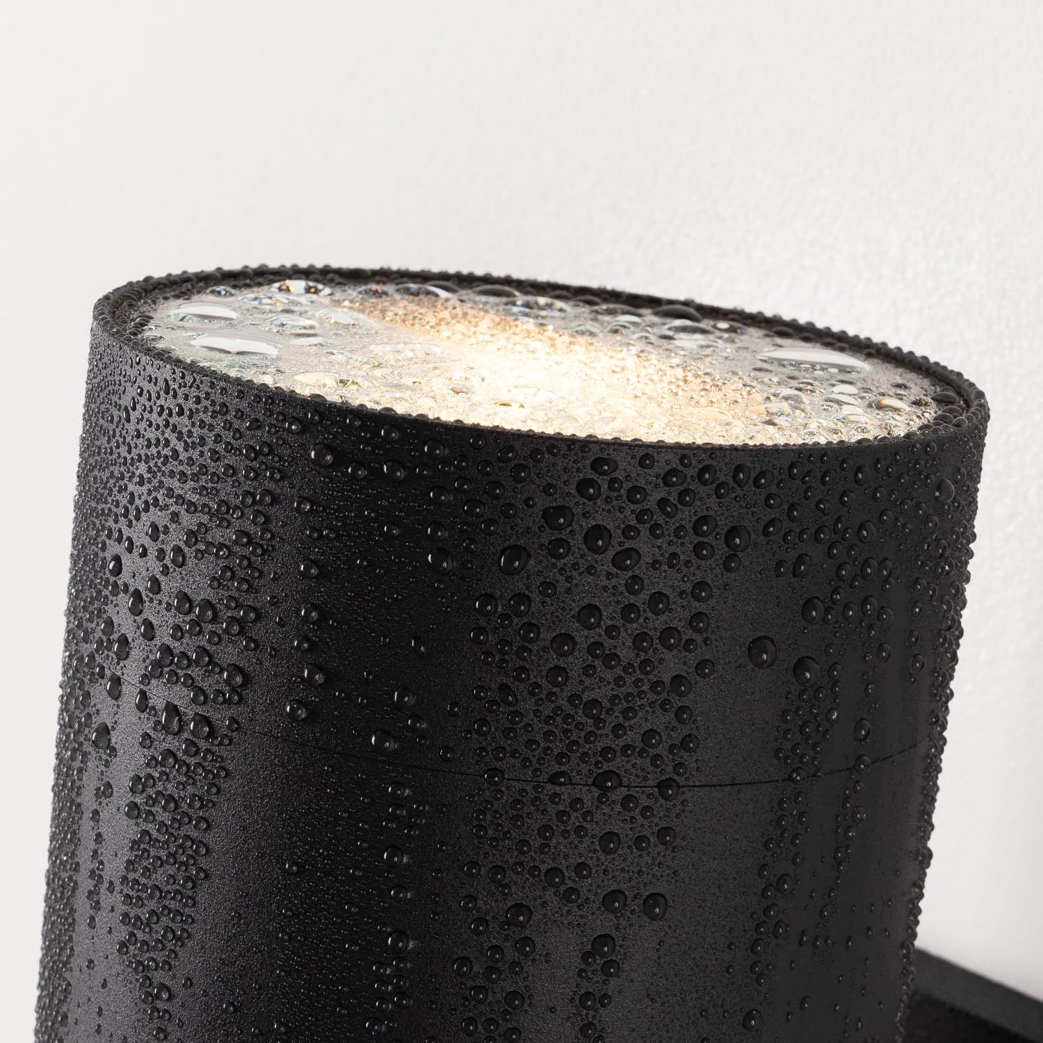 Mirrea 14'' Modern Outdoor Porch Light Patio Light In 2 Lights With Aluminum Cylinder And Tempered Glass Cover Waterproof Wall S