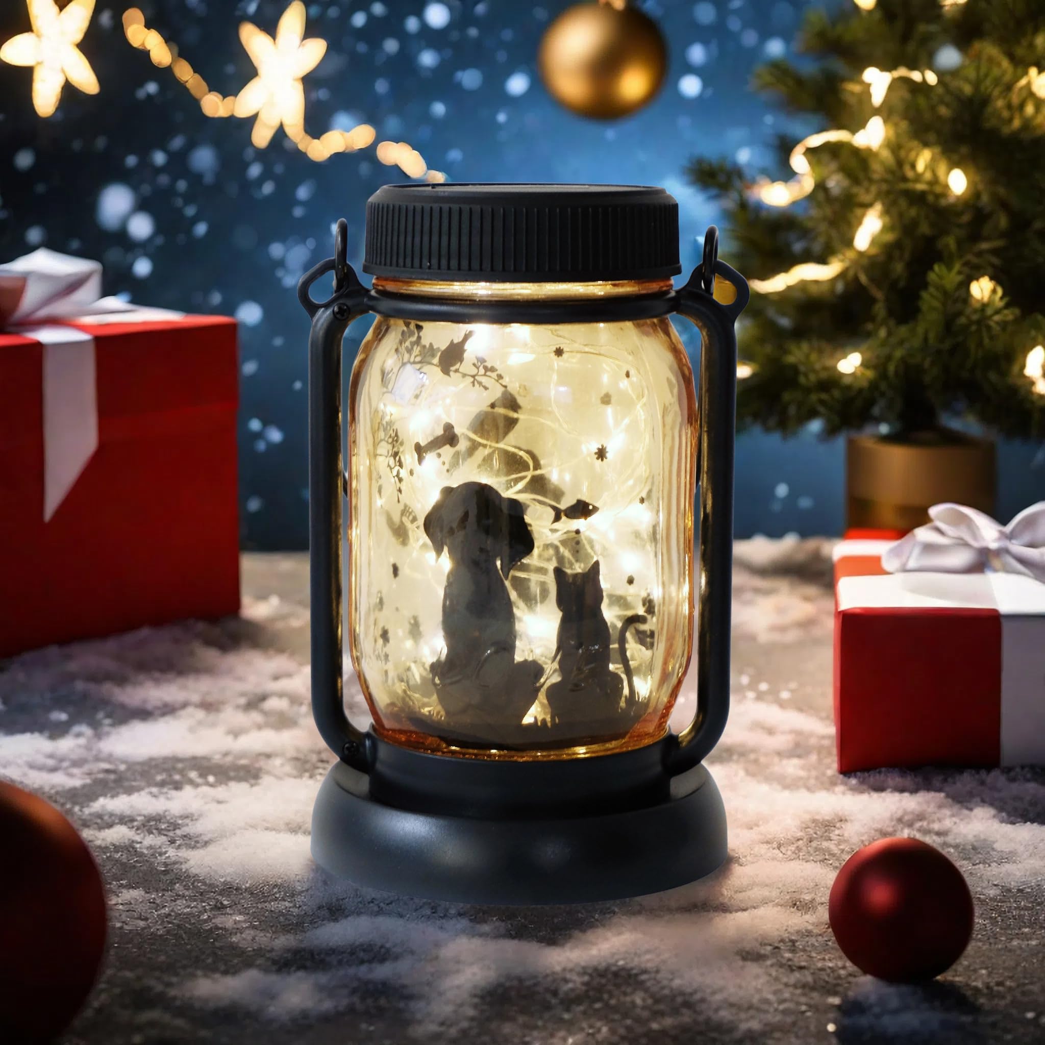 Cat Dog Solar Lanterns, Outdoor Solar Lights, Cat Lamp, Dog Lamp, Garden Decor, Patio Decor, Gifts for Cat Lovers, Gifts for Dog