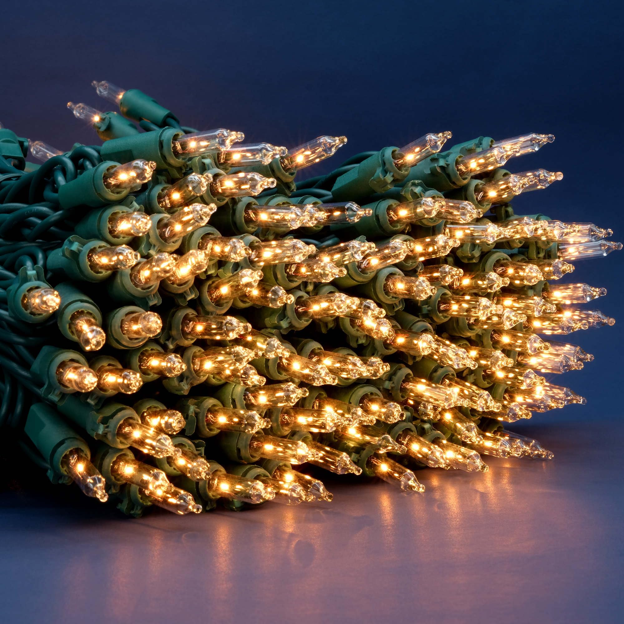 SWEET SHINE Clear Christmas Lights, 200 Count, 2 Strands of 100 Count, 33 ft Green Wire, UL Listed, Copper Wire & Glass Bulbs