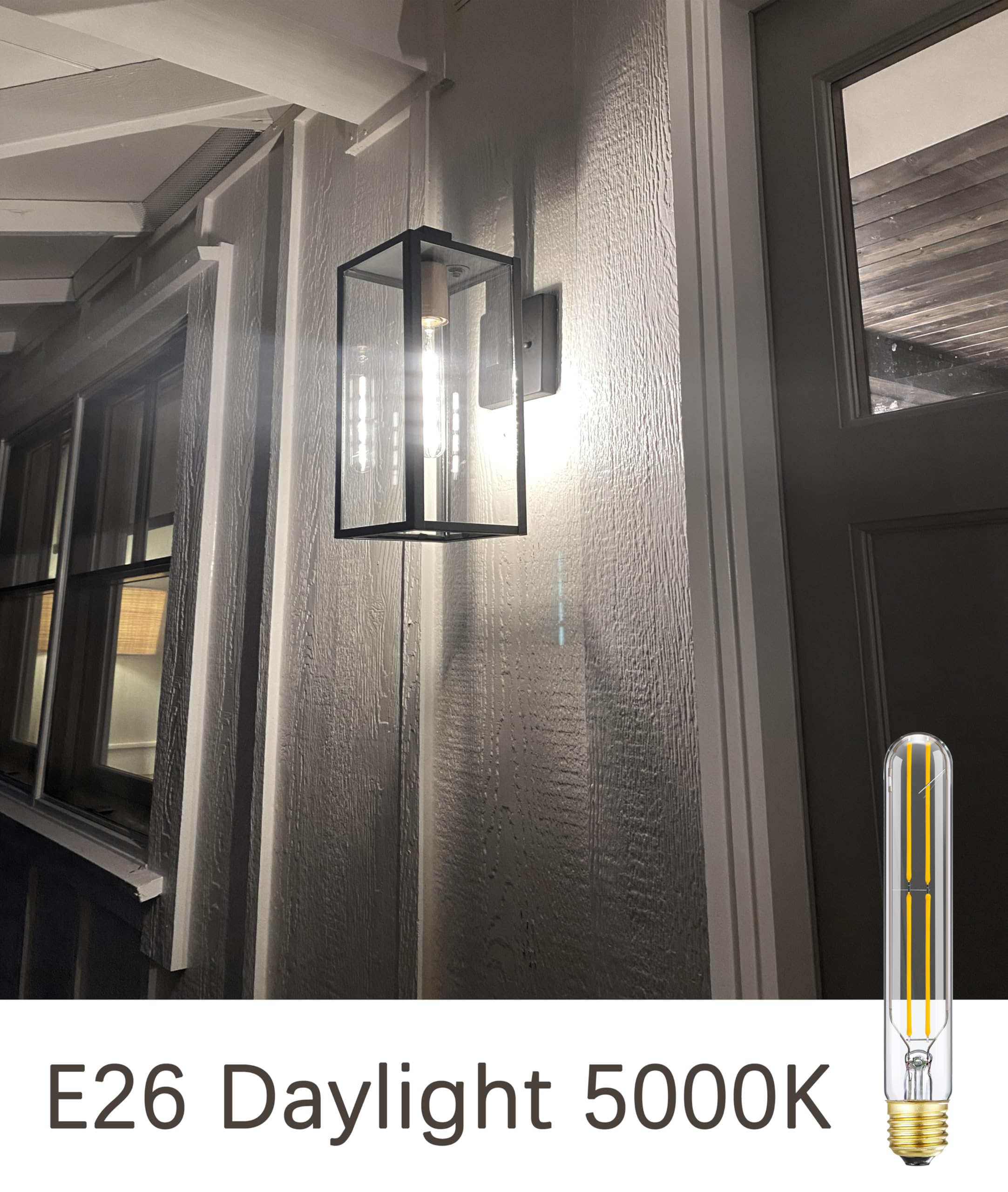 Homosum T10 Tubular Light Bulb 5000K Daylight,Dimmable E26 Led Bulb 6W 60 Watts Edison Bulbs,7.3 Inch,Ac120V,600Lm, Long Led For