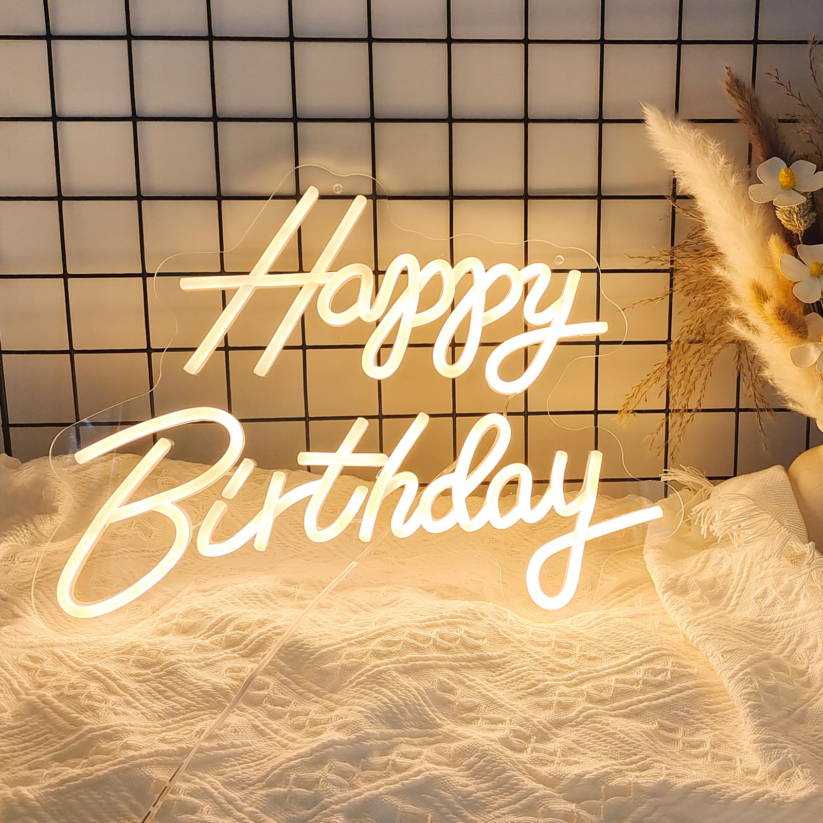 Happy Birthday Neon Sign, Happy Birthday Light Up Sign, Neon Happy Birthday Sign, Happy Birthday Led Sign for Backdrop All Birth