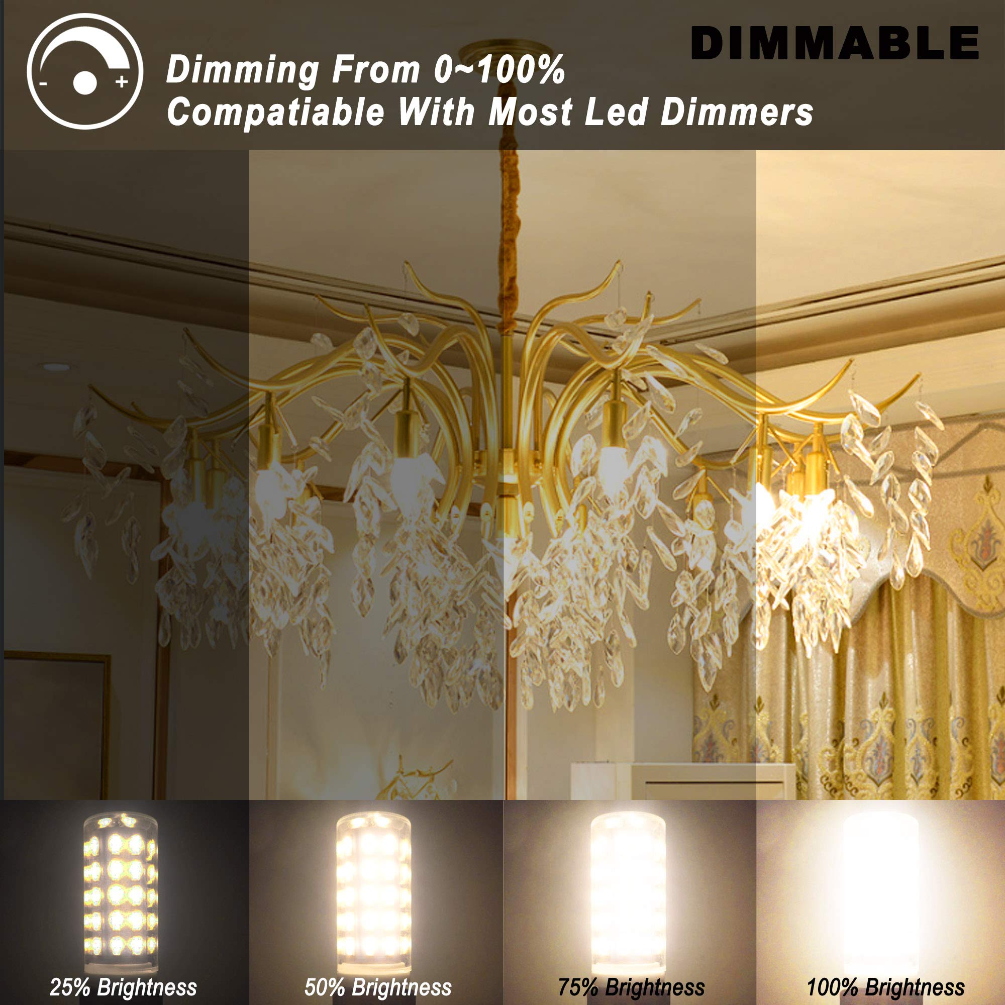 Ziomitus Dimmable G9 Led Bulbs 5W Replace 40W 50W 60W Halogen Bulbs,3000K Warm White,Ac120V No Flicker Dimmable G9 T4 Led Corn B