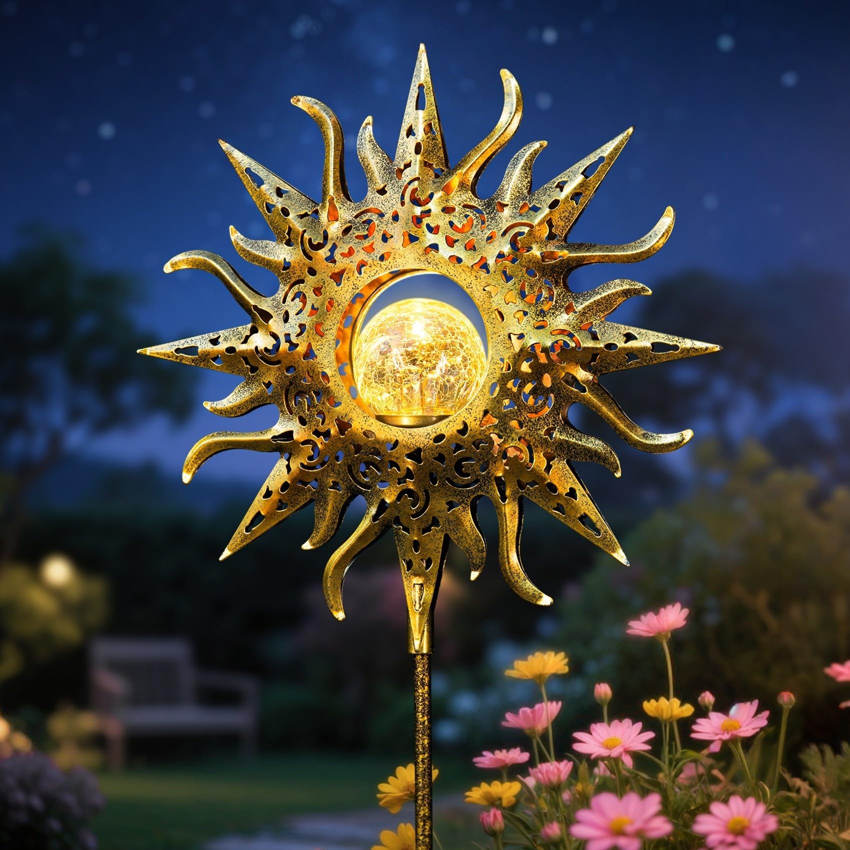Take Me Sun Solar Lights Outdoor Waterproof Metal Garden Stakes For Patio Yard Walkway Lawnpatio Mothers Day Gifts Mom Wife Gran