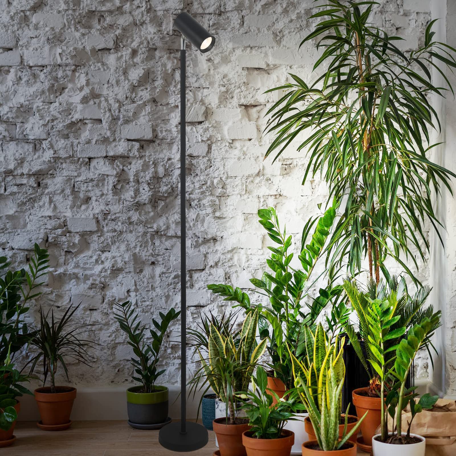 HMVPL Indoor Plant Grow Light Stand, 20W COB Bulb, Black, 4/8/12H Timer, Adjustable Height for Large Seedlings, Model 221106A1