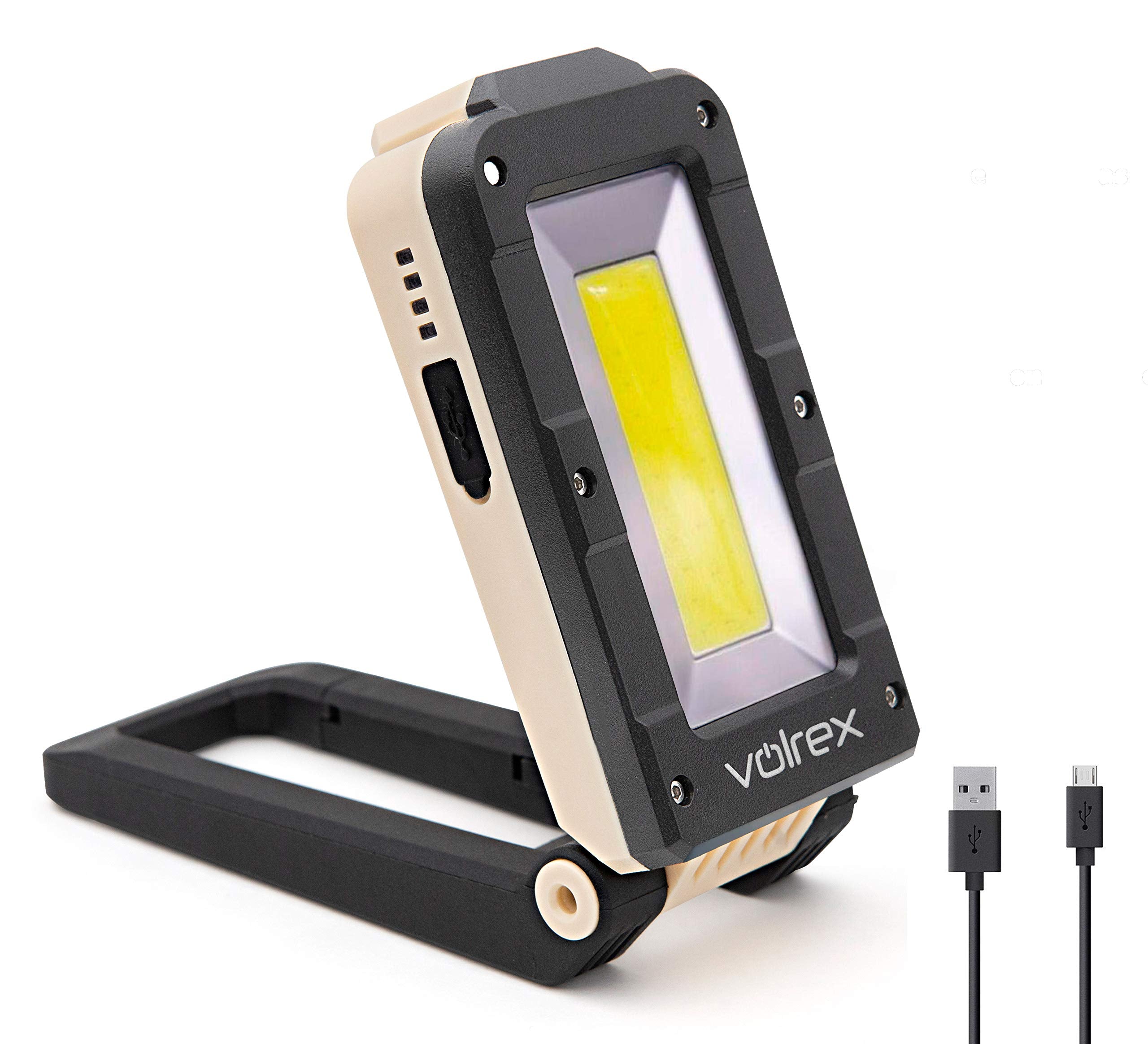 VOLREX Portable LED Work Light  Rechargeable, Magnetic Base, 1200 Lumens, Waterproof, Battery Operated