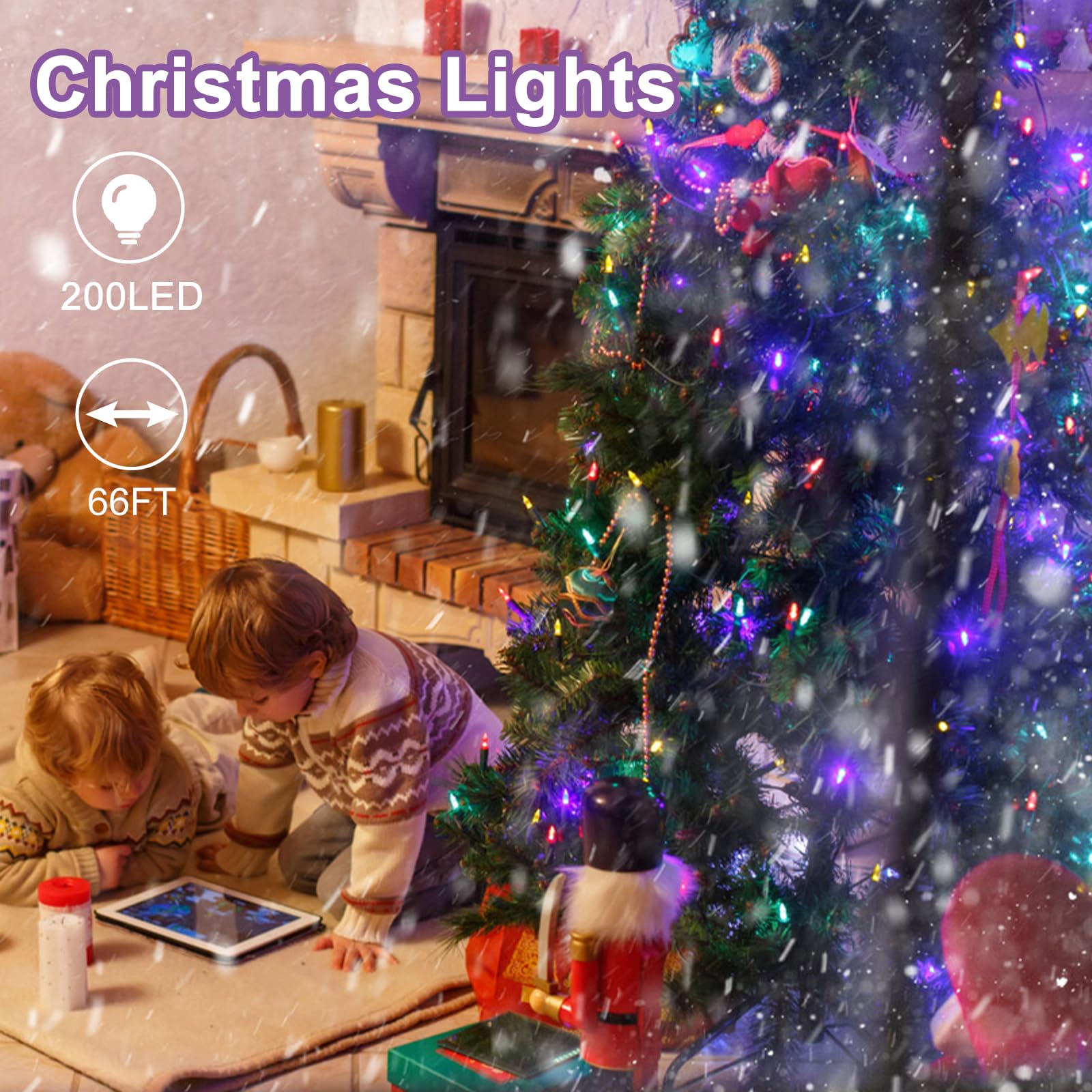 Varmepals 200Led Easter Decorations Colorful String Lights,Extra-Long 76Ft Easter Lights Waterproof 8 Modes,Dimmable Spring Ligh