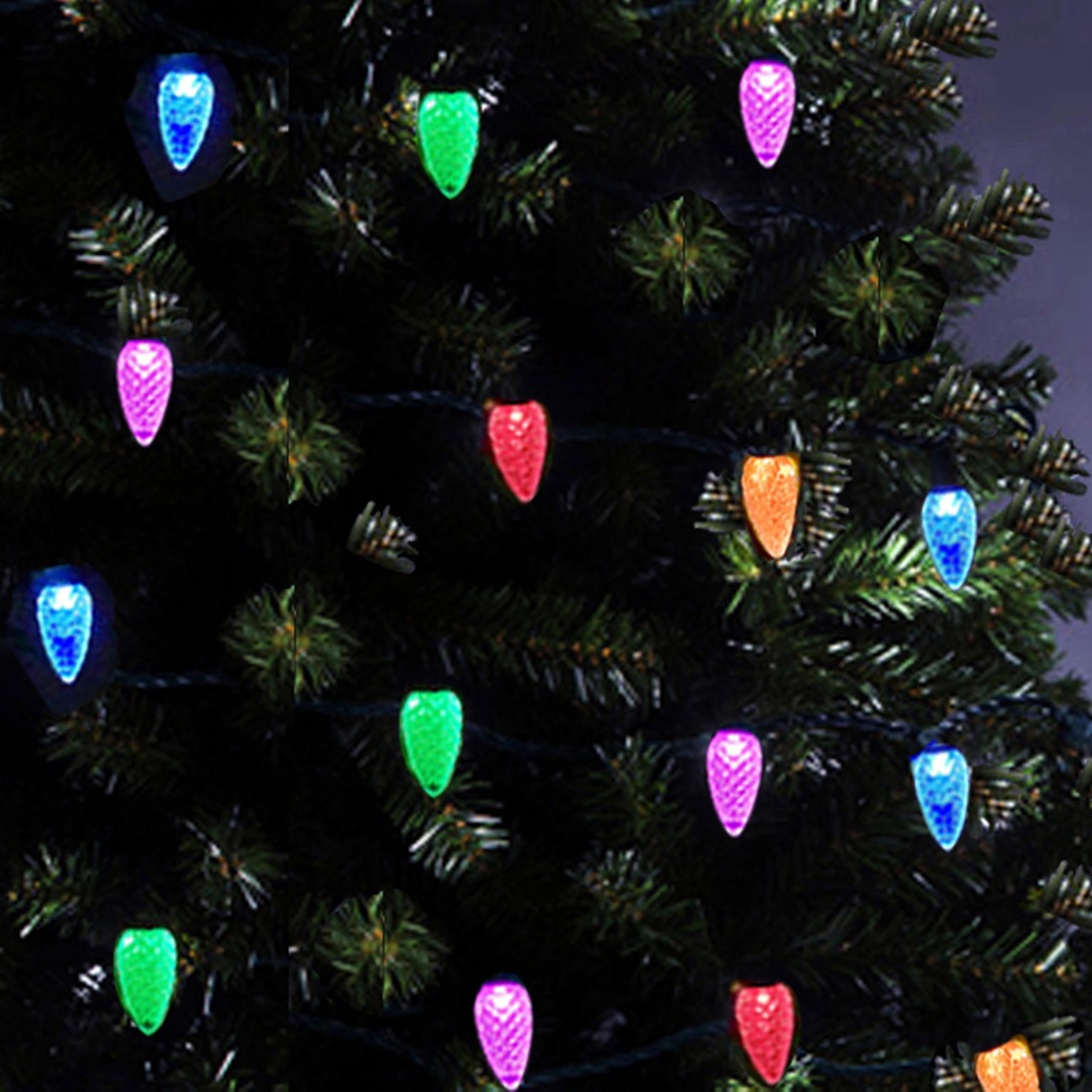 Mxtclm C6 Christmas Lights 50 Led Multicolor Strawberry 18Ft Waterproof String Lights For Outdoor Indoor Garden Yard Home Party