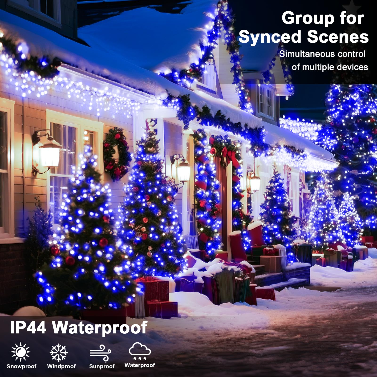 Jdgjyds 393 Ft Christmas Lights 1000 Led Xmas Lights Outdoor Christams String Lights Waterproof 8 Modes & Timer  Fairy Lights Plug In For  ing  Patio  Party  Holiday Christmas Decor (Blue)