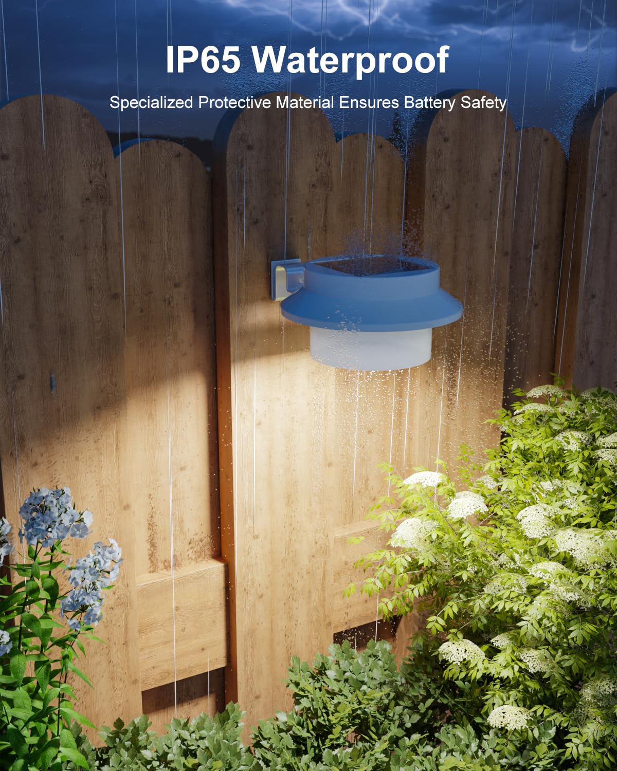 8 Pack White Solar Powered Gutter Lights Outdoor Decorative Waterproof Led Fence Lamp For Lighting Railing, Outside Wall, Deck,