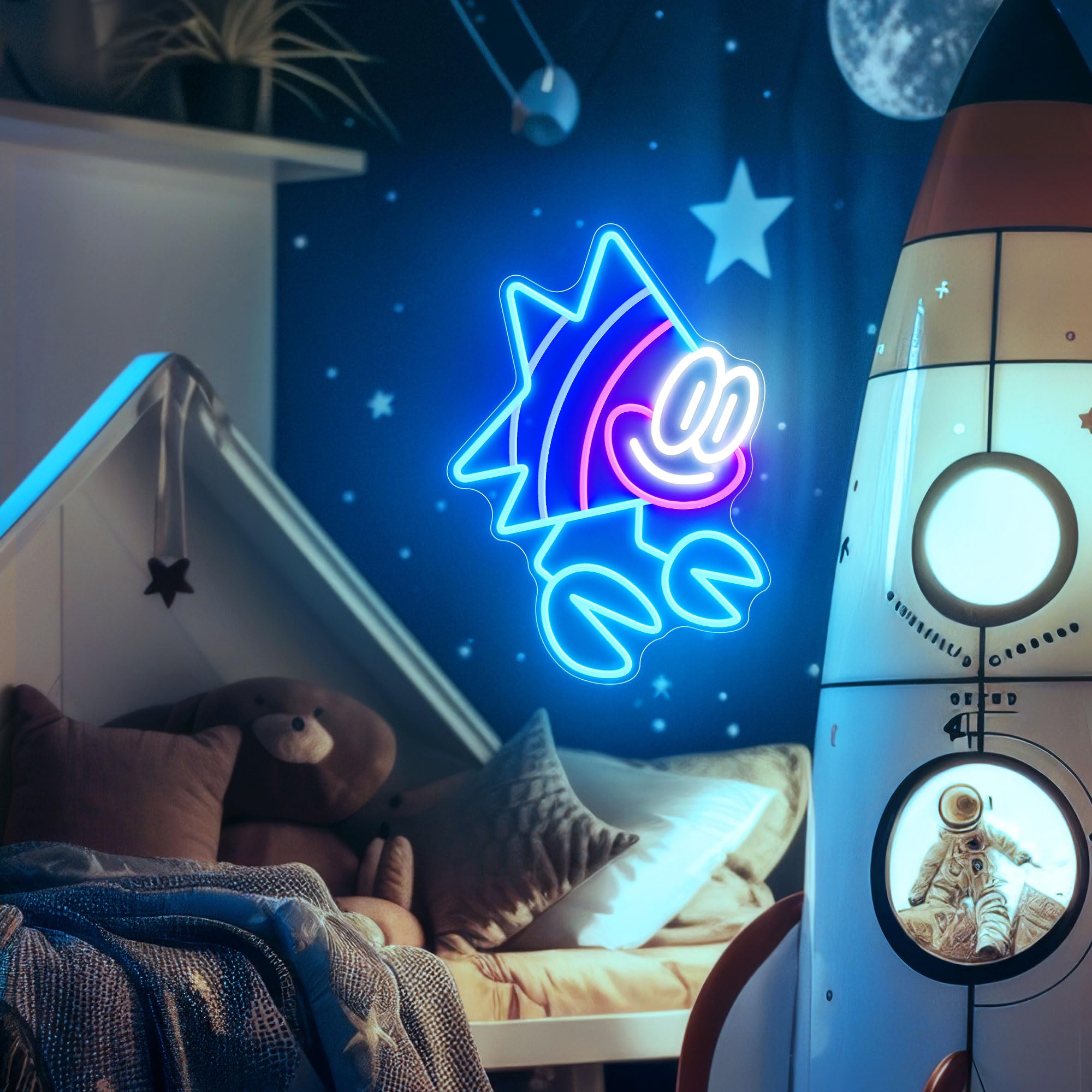 Officially Licensed Dog Man Flippy Led Neon Sign - Vibrant Kids Bedroom & Game Room Wall Decor  Safe Movie-Themed Gift For Fans Christmas/Birthday (14.8X10.5 Inches)