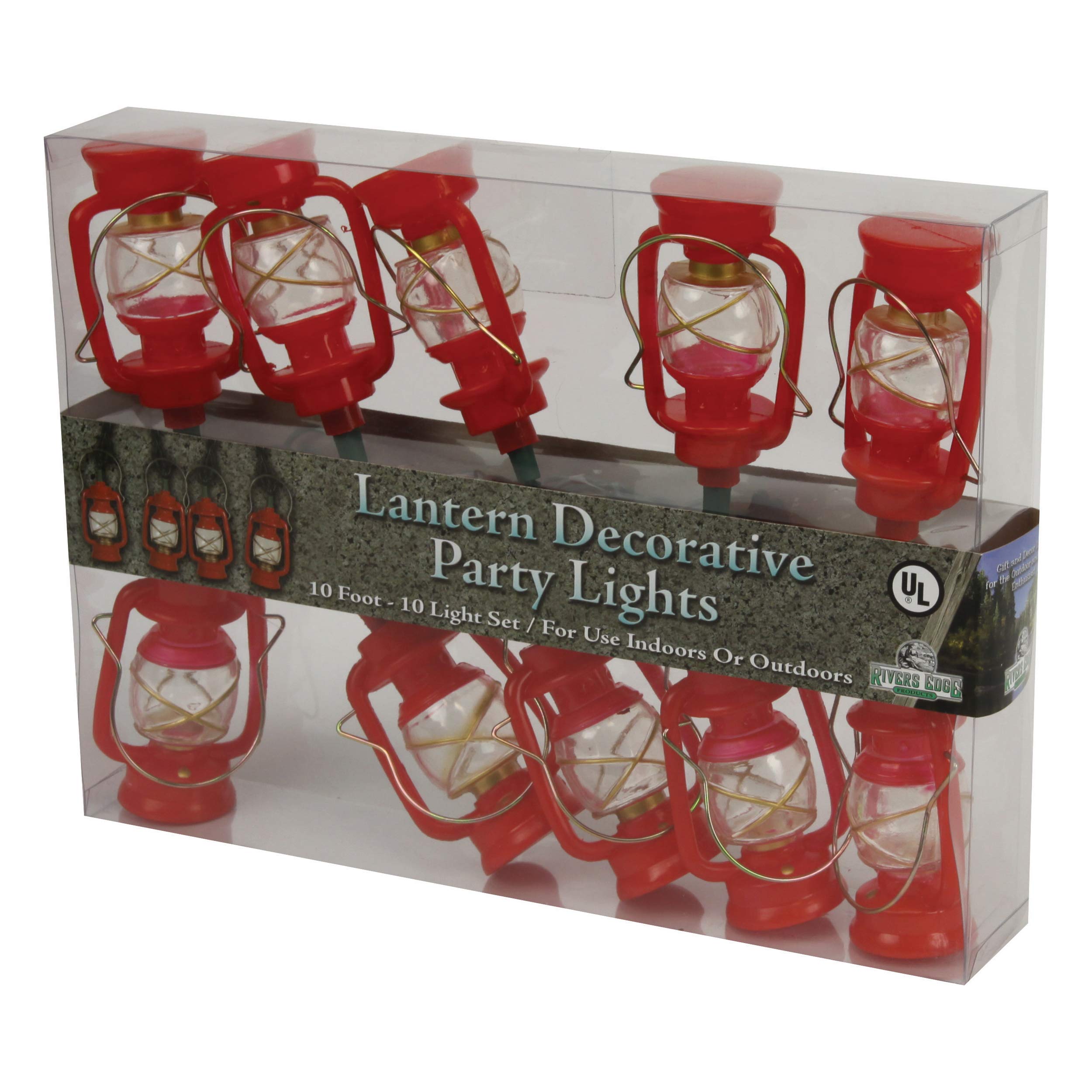 Rivers Edge Products LED String Lights, 10-Bulb Fairy Lights, 10FT for Indoor/Outdoor Decor, Small Lantern, Model 2834