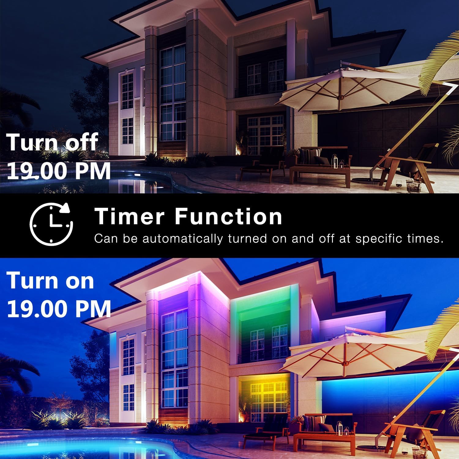 DAYBETTER 200ft Waterproof LED Strip Lights, RGB Color Changing with 24 Keys Remote, Ideal for Bedroom, Party, Holiday Decor