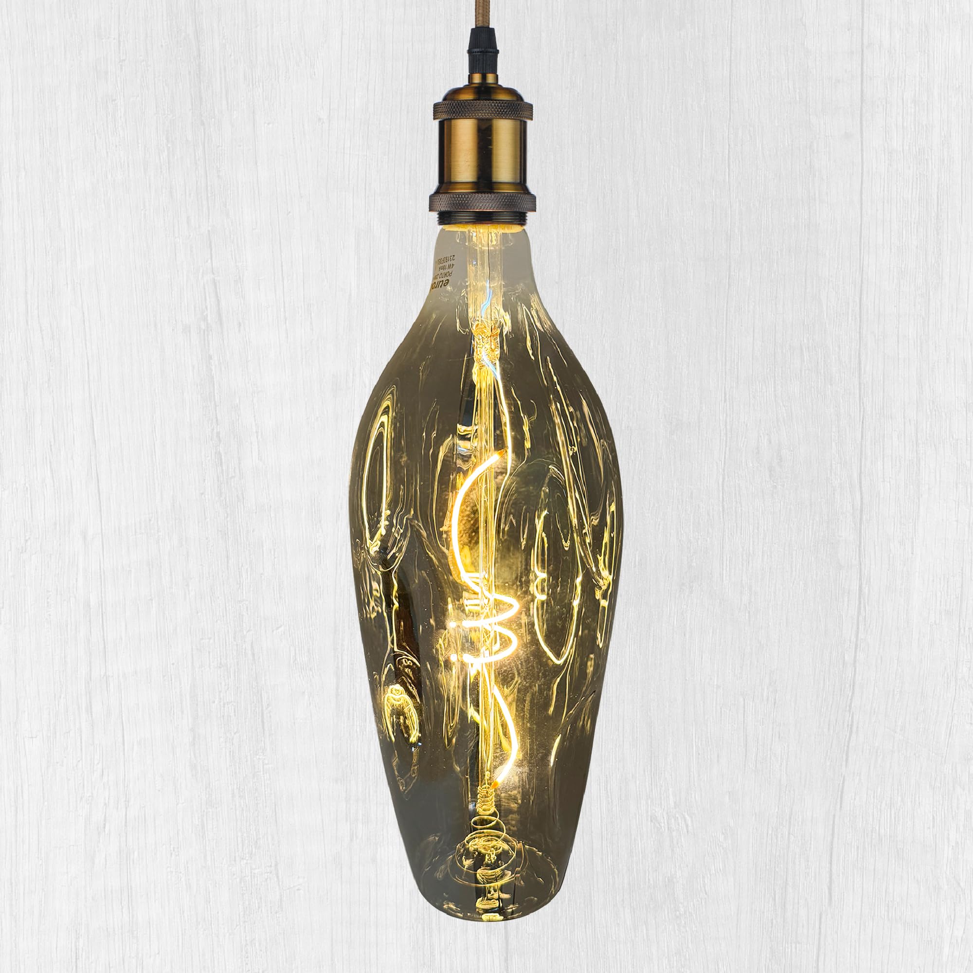 Whfialux Oversized Decorative Led Light Bulbs Giant Vintage Edison Light Bulb Vt115 Huge Bulbs  Pendant Lighting Smoke Glass 2200K Warm White  6W Dimmable 120Lm(15W Eq.)  E26 Base (Vt115Smoke)