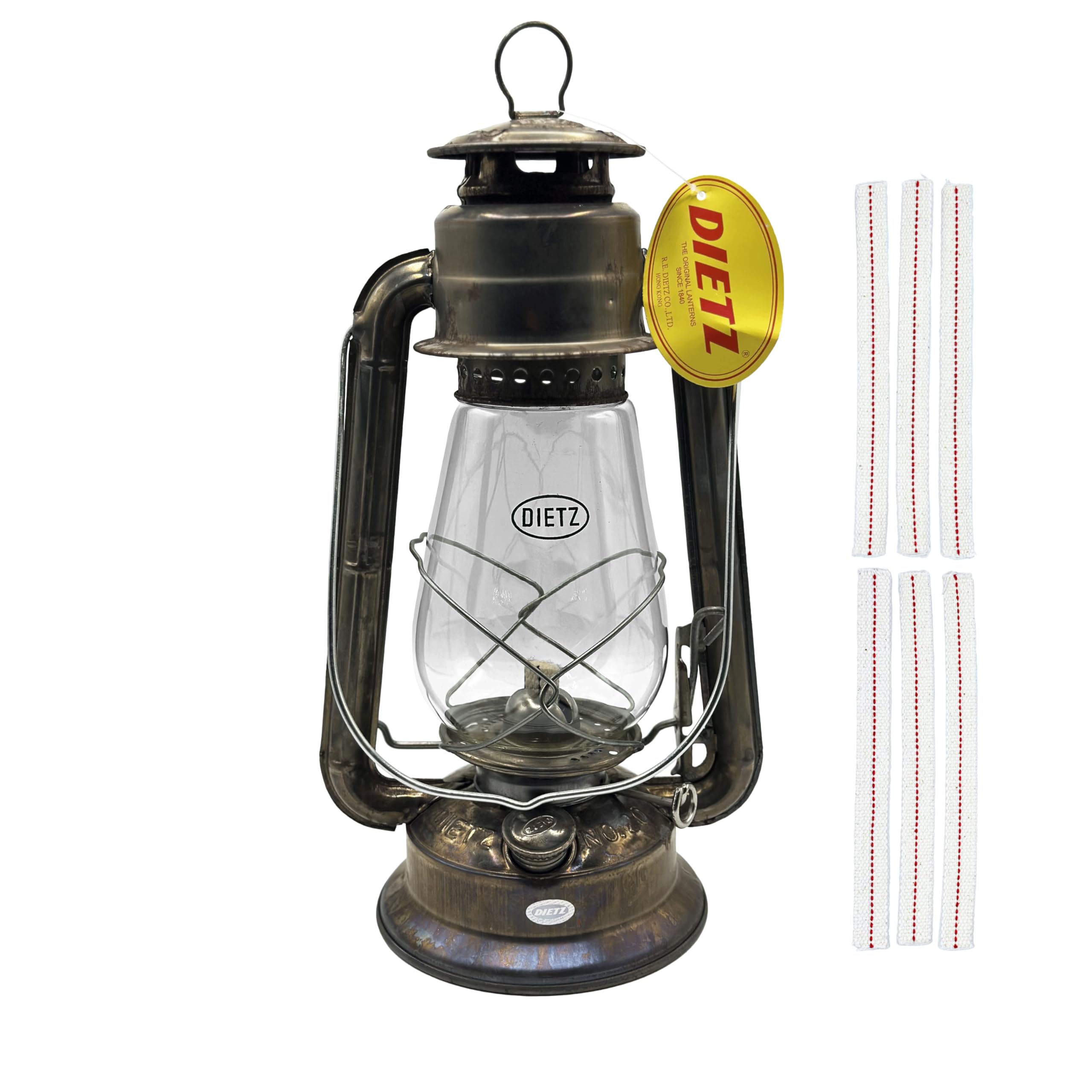 Light of Mine - Dietz #20 Junior Unfinished Oil Lantern with 100% Cotton 5/8 Replacement Wick Strips (Unfinished)