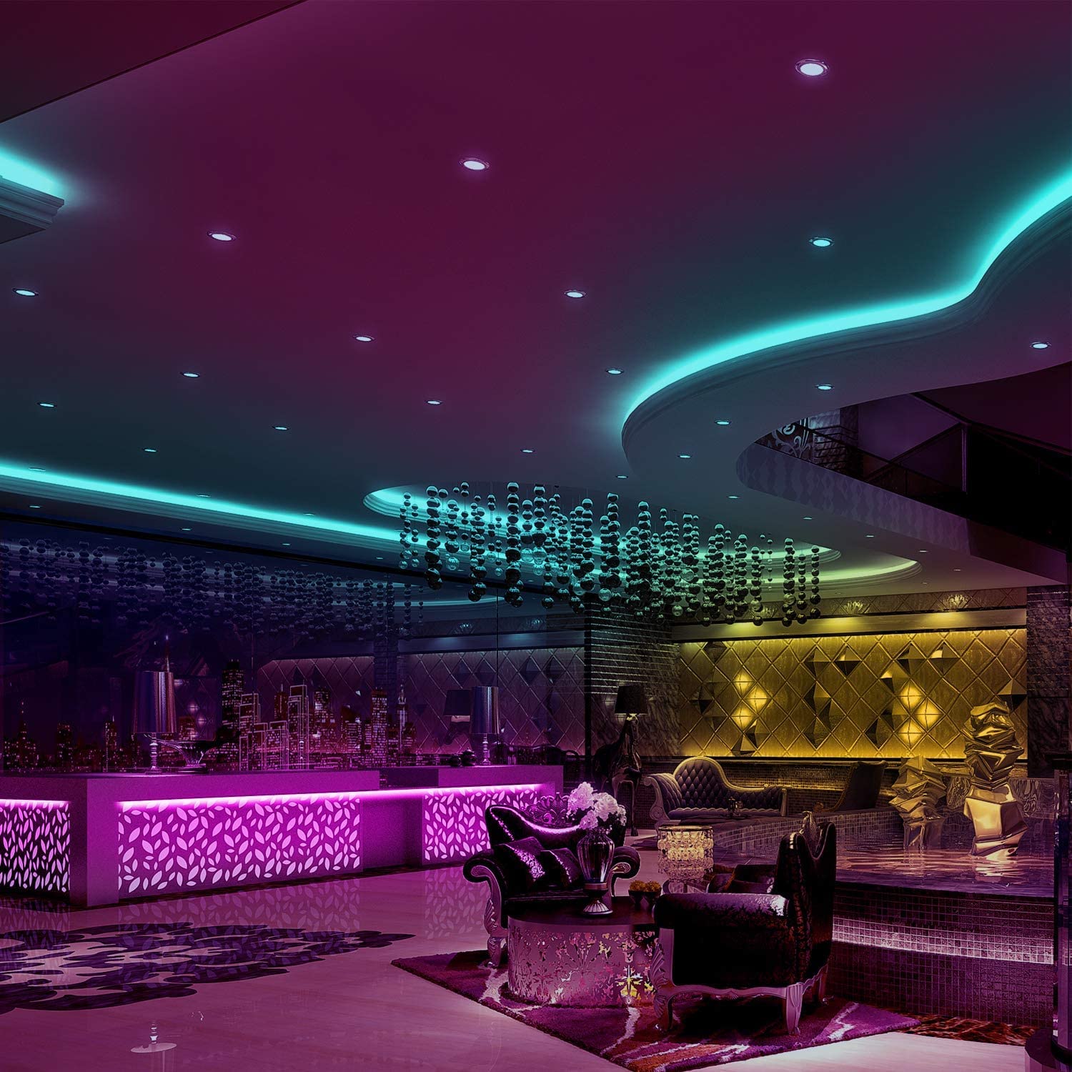 Daybetter Led Strip Lights 16.4Ft Multicolor With Remote Controller & Power Supply, Model Flsl-R5031-Rgb-Us, Plastic