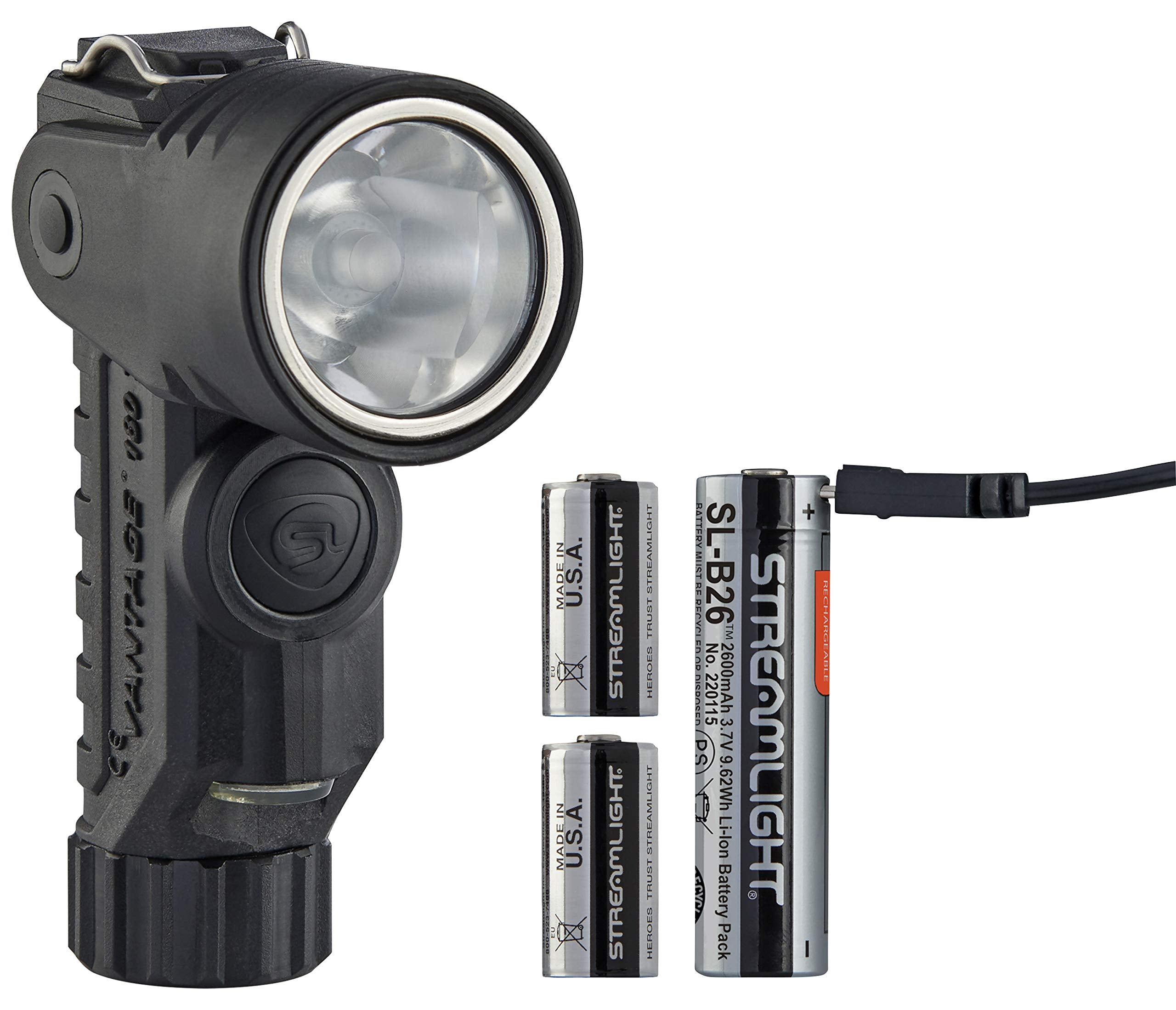 Streamlight 88913 Vantage 180 X Usb Helmet Mounted And Right Angle Firefighter Flashlight With Helmet Bracket, Black