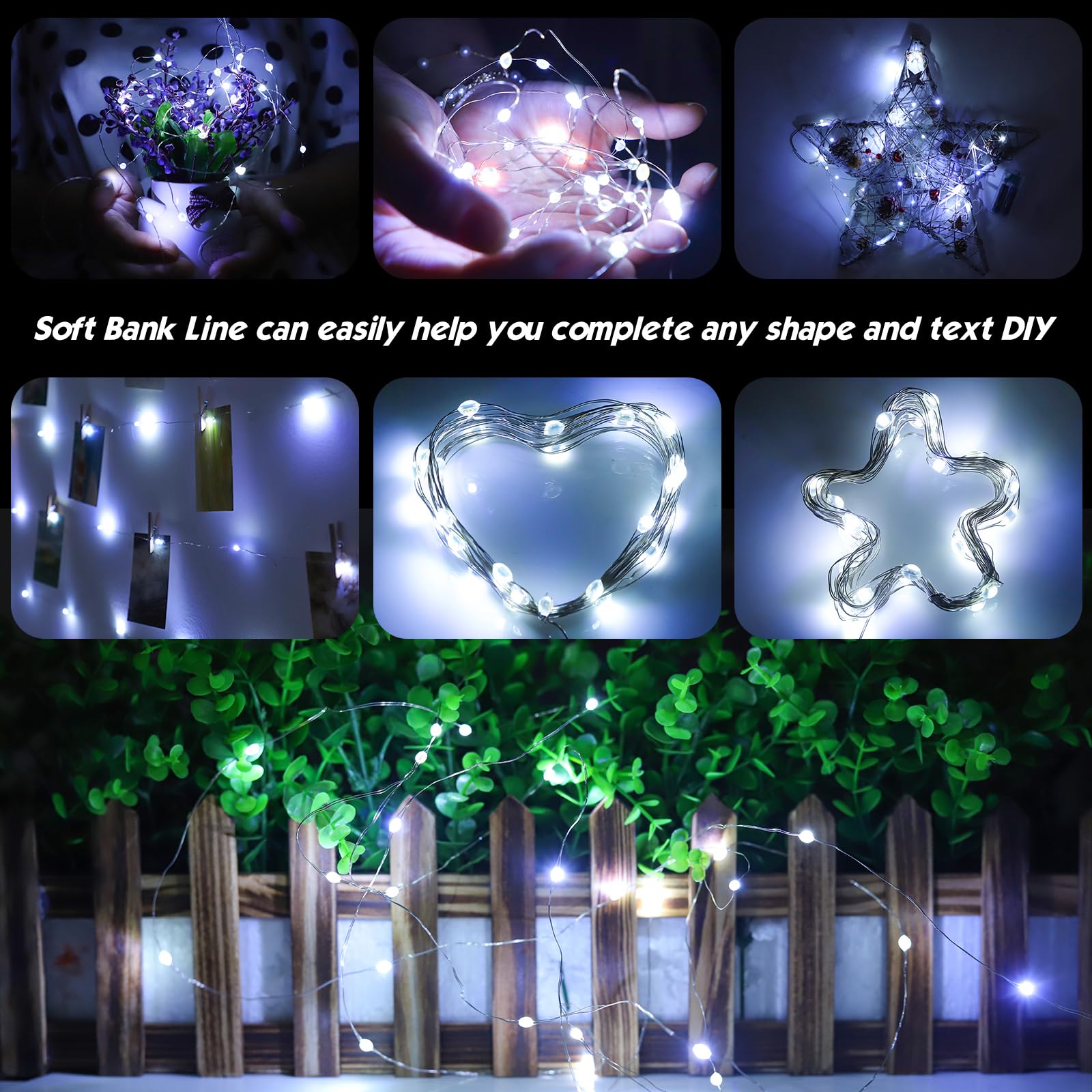 Mandiq 4 Pack Fairy Lights Battery Operated, String Lights 10ft 30 LEDs, Flashing and Constant Light Mode, Silver Wire Mini Ligh