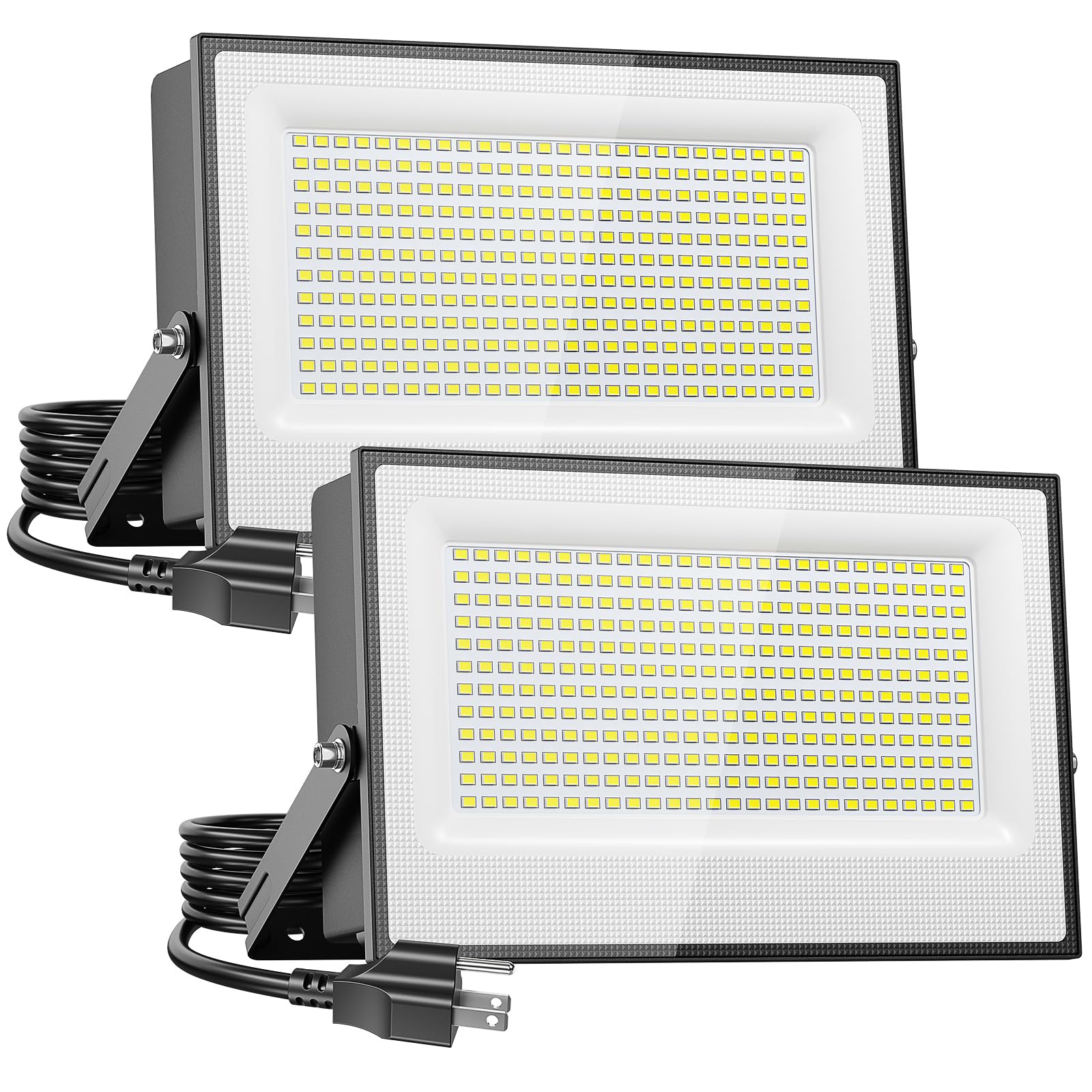 Onforu 300W Flood Lights Outdoor, 30000lm Bright LED Work Light with Plug, 6500K Daylight White LED Flood Lighting, IP66 Waterpr