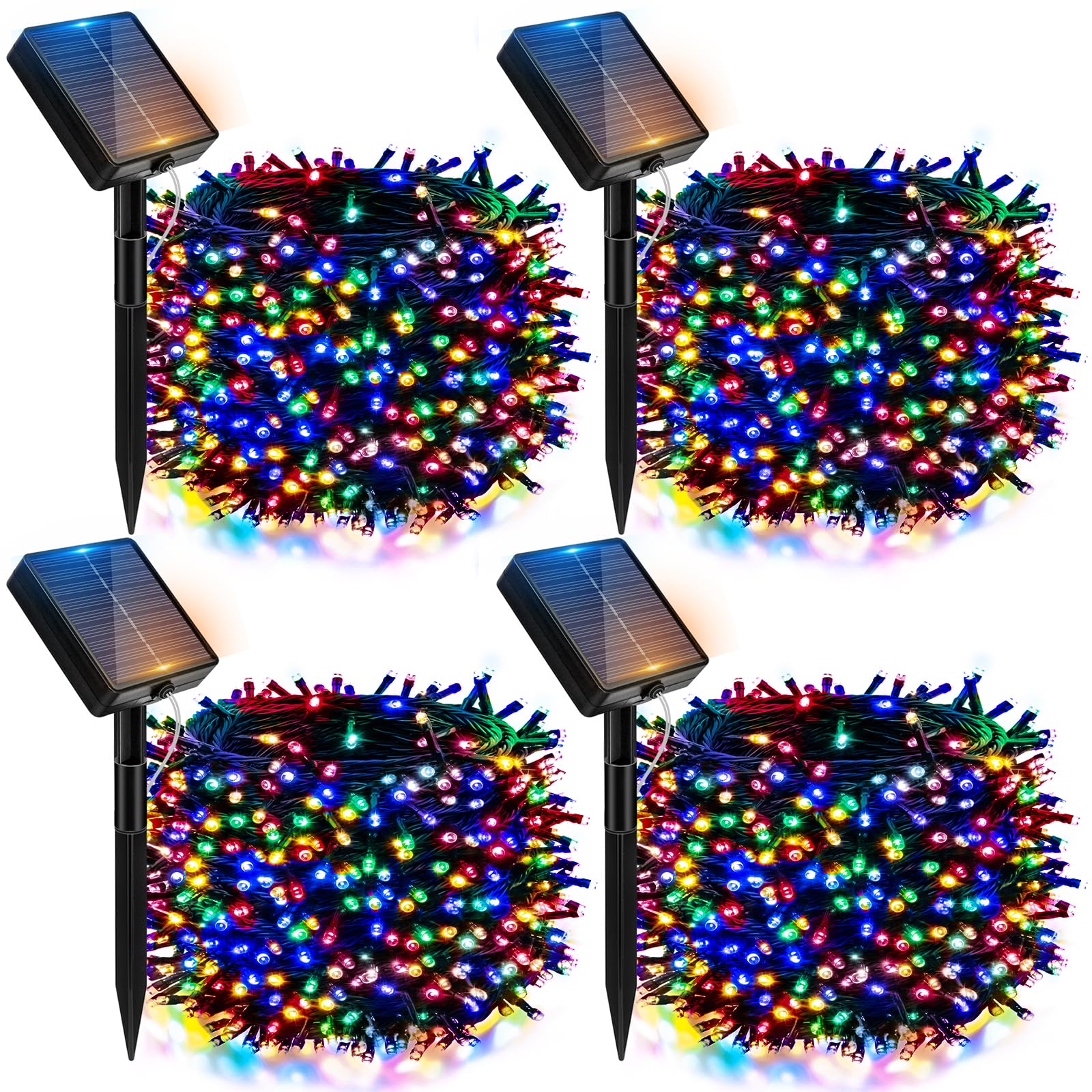 Btfarm 4 Pack Solar Christmas Lights Outdoor  Total 157Ft 480Led Solar String Lights Outside Waterproof  8 Modes Twinkle Tree Light Solar Powered For Xmas Garden Patio Party Wedding Decor  Multicolor