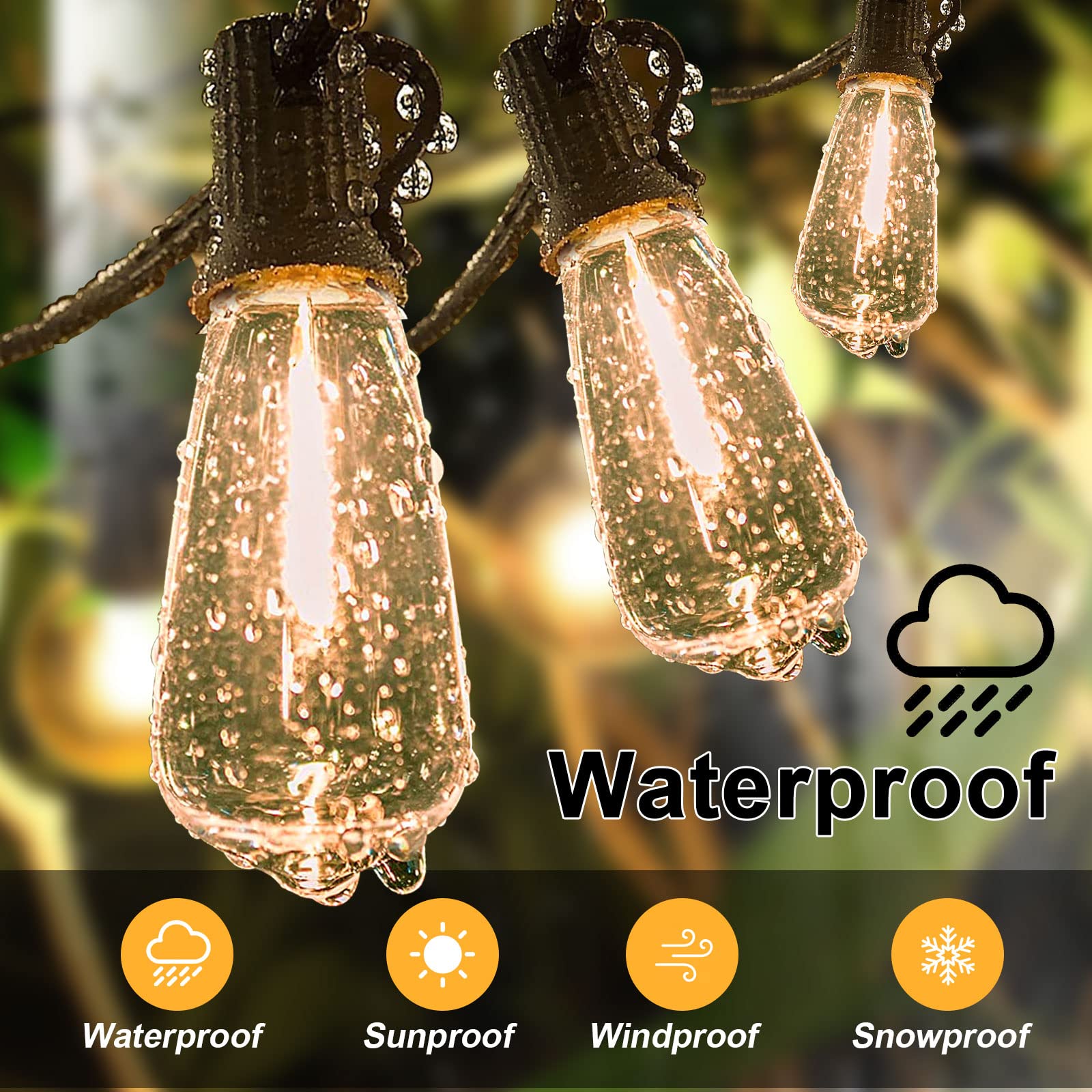 Konictom ST40 Clear Edison Light Bulbs - 10 Pack, 7W E17 Intermediate Base, Vintage Glass, Warm White for Indoor/Outdoor Decor