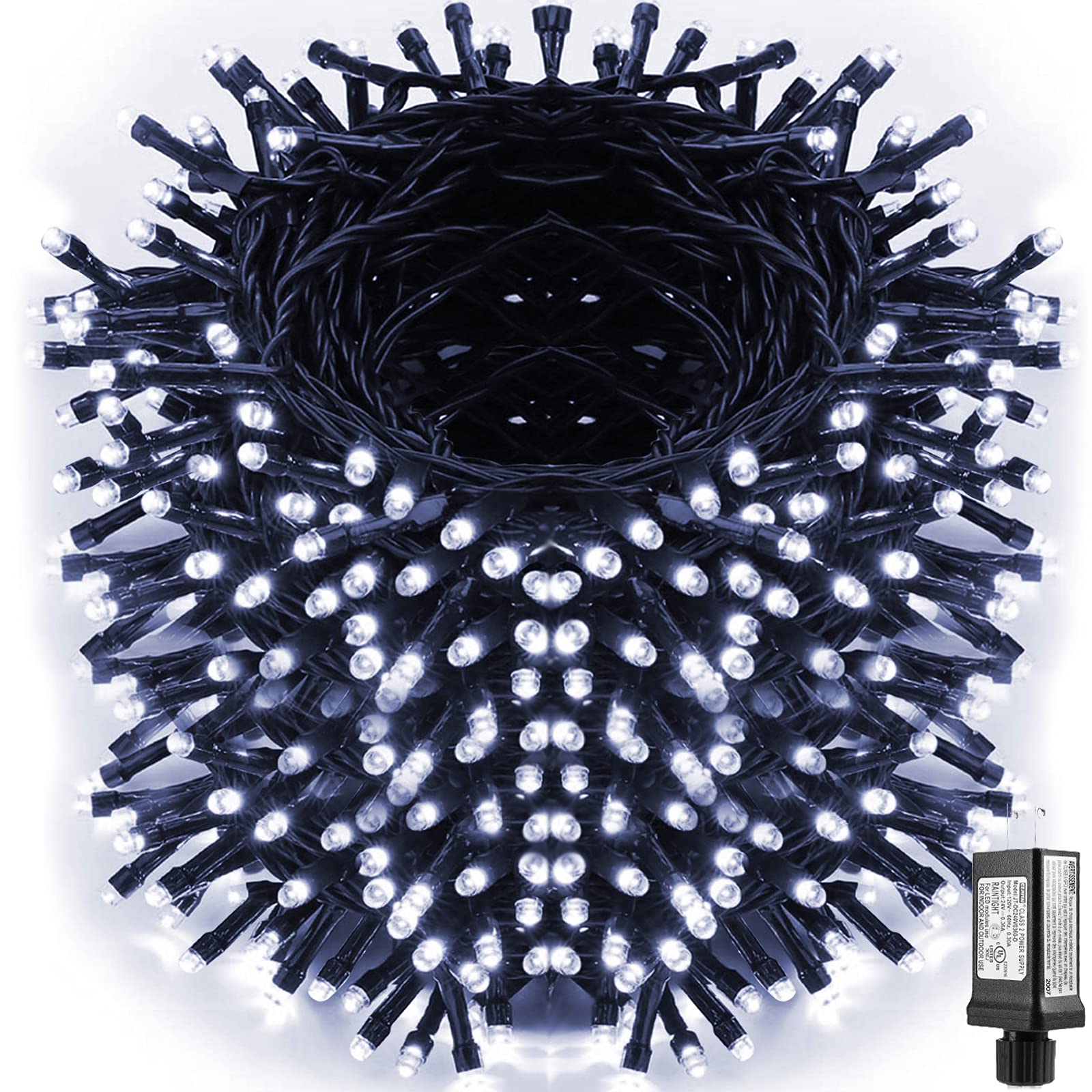 LYHOPE Christmas Lights, Low Voltage 98.4ft 300 LED Christmas Lights - with 30V UL Certified Power Supply Adapter String Lights 