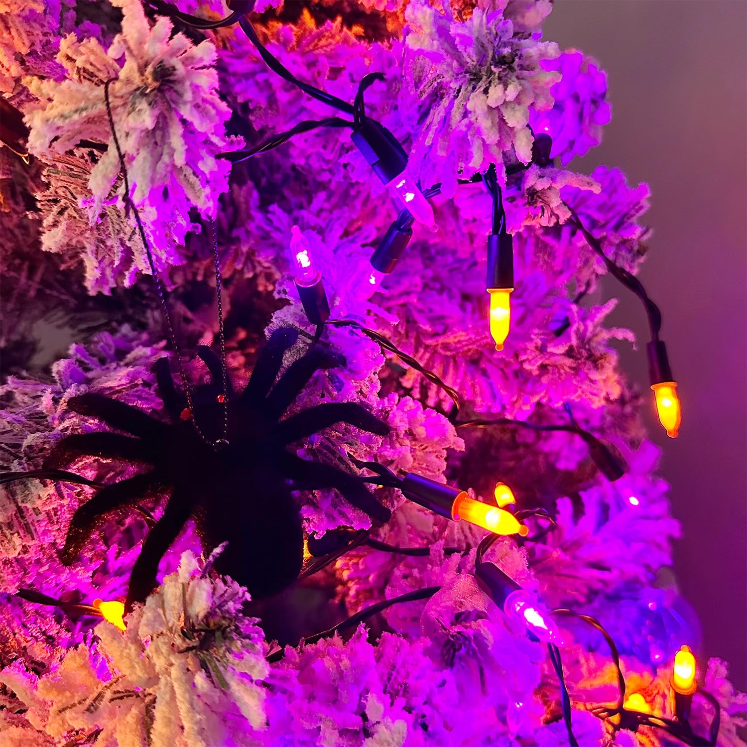 Waterglide 50 Led Outdoor Halloween Lights, 16 Ft Mini String Light With 8 Modes, Waterproof Battery Operated Tree Lights For In