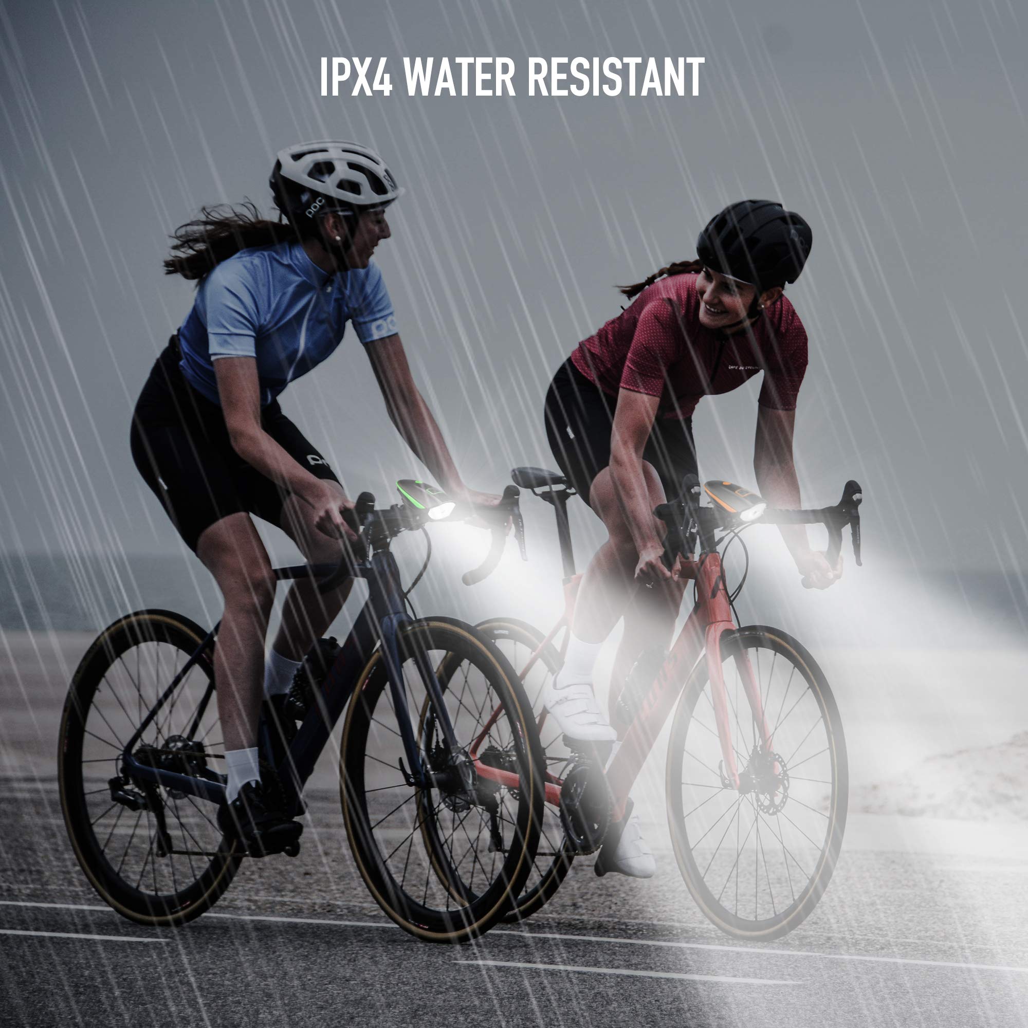 2 Pack Bike Lights Set With Horn 1400Lm Usb Rechargeable Bicycle Headlight & Tail Light & Horn Waterproof 3 Lighting Modes Fits Various Bicycles For Road And Mountain(Black+Black)