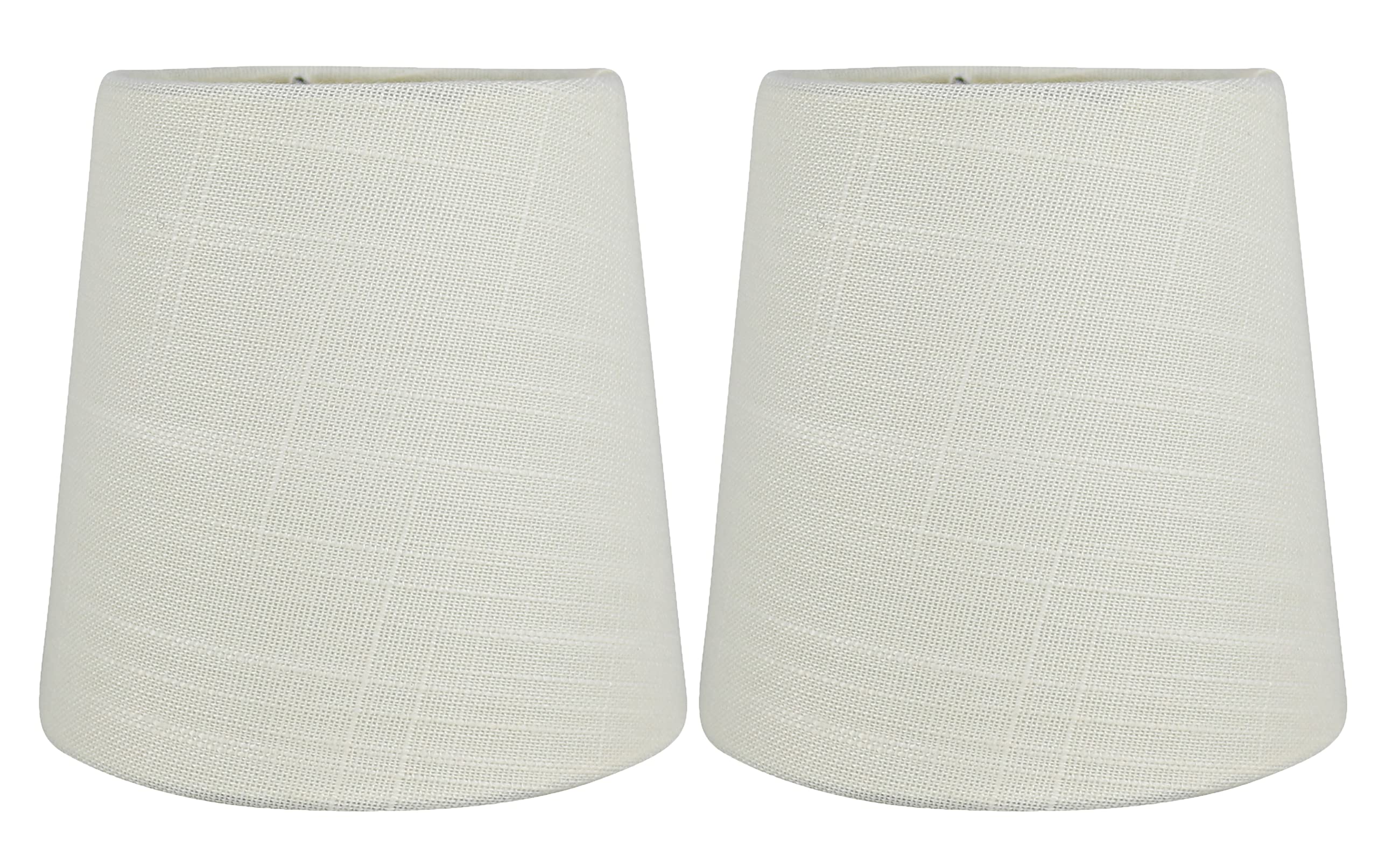 Meriville Set Of 2 Eggshell Linen Clip On Chandelier Lamp Shades, 4-Inch By 5-Inch By 5-Inch