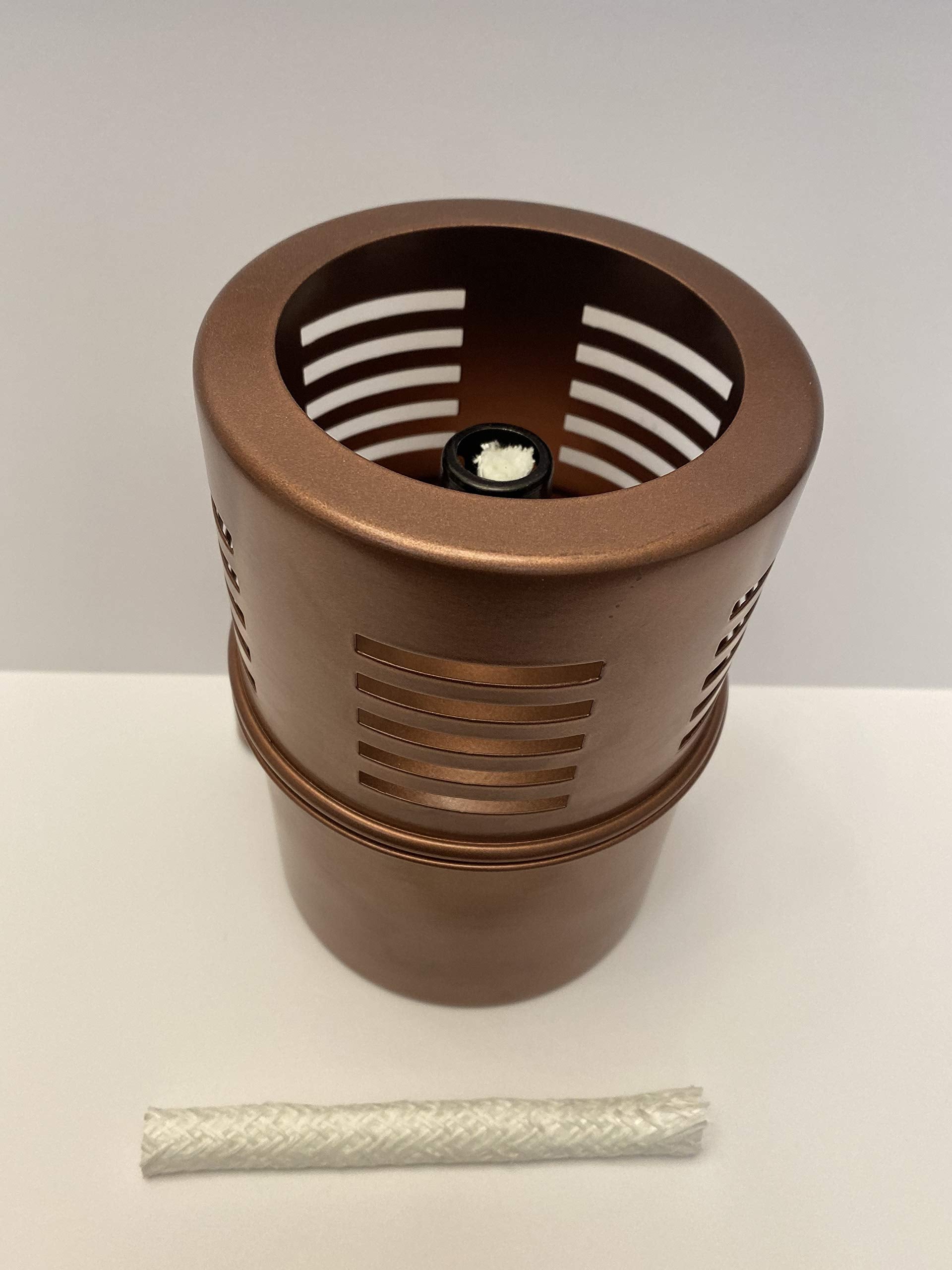 Torch Tabletop Oil Lamp Copper Stainless Steel Metal Wind Shield With Extra Fiberglass Wick With Safety Lock Wick Protection Chi