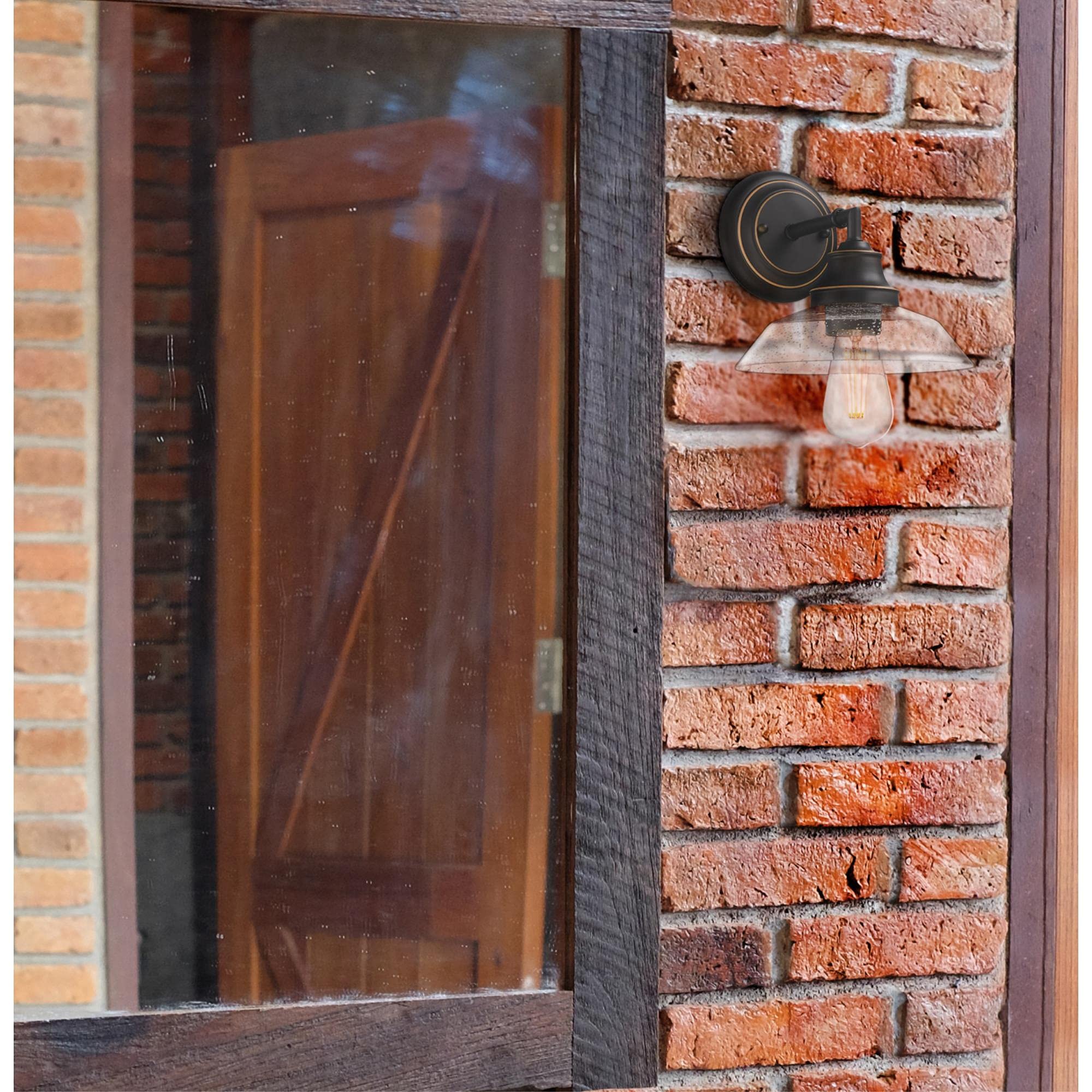 Westinghouse 6116500 Iron Hill Vintage-Style One-Light Indoor Wall Light Fixture, Oil-Rubbed Bronze Finish With Highlights, Clea