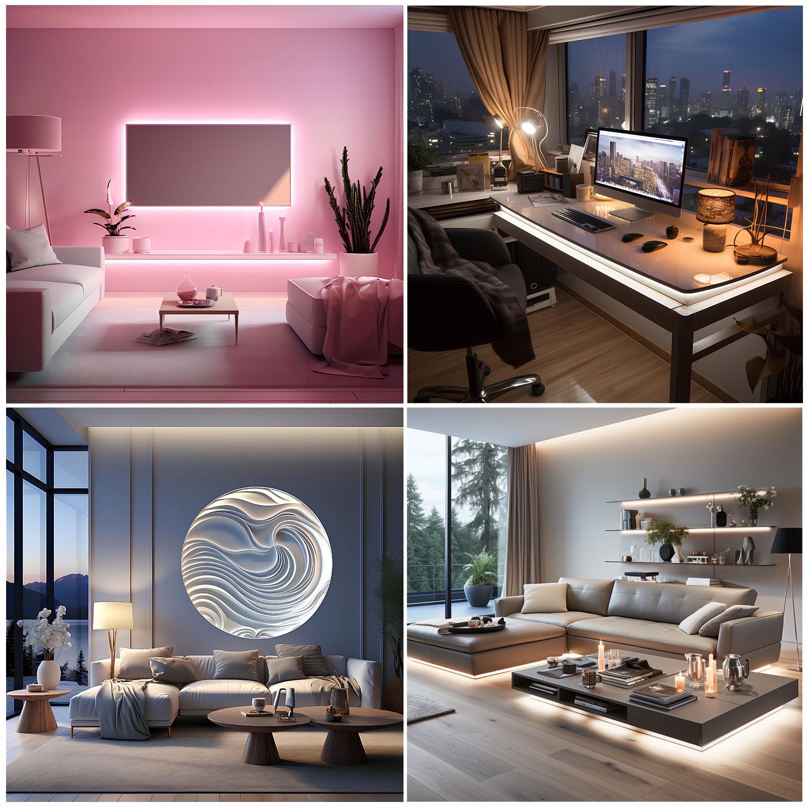 Uvtaoyuan Led Strip Lights Set Of 2 Pack 3.28Ft Cob Light Strips Usb 5V 6500K Bright White High Density Not Dimmable Short Led S