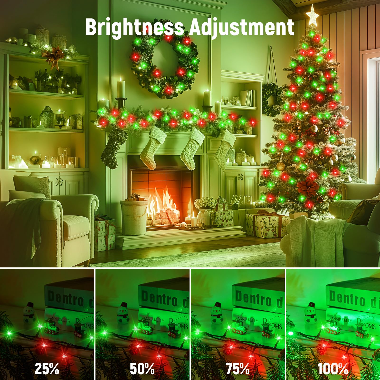 Minetom 1000 Led Christmas Tree Lights  328 Ft Green Wire Led Decorative Fairy Lights With Remote & 8 Modes  Waterproof For Outdoor Xmas Holiday Party Garden Wedding Home Decor  Red & Green