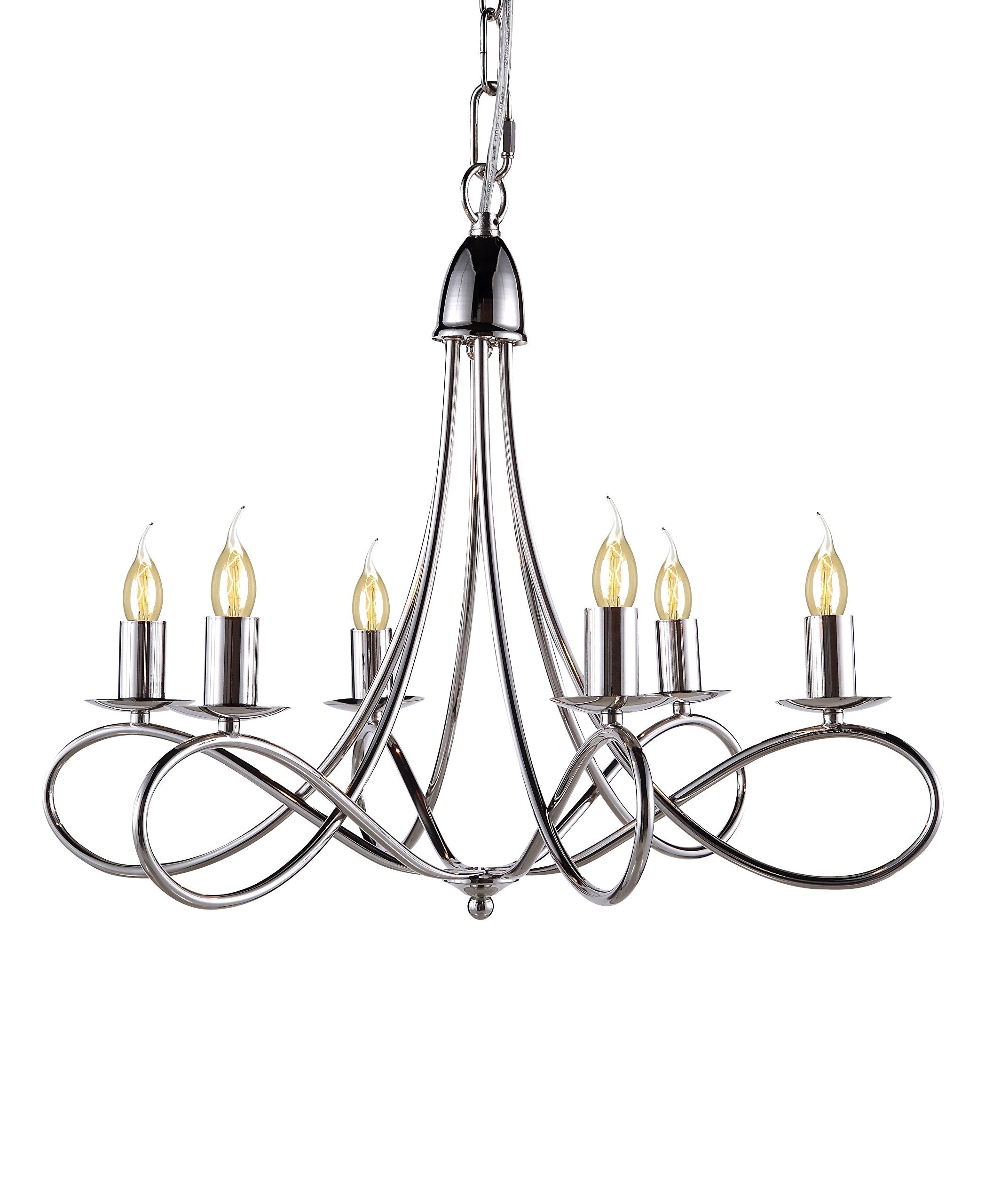 Elegant Lighting Lyndon Collection 6-Light Pendant Lamp, Polished Nickel Finish