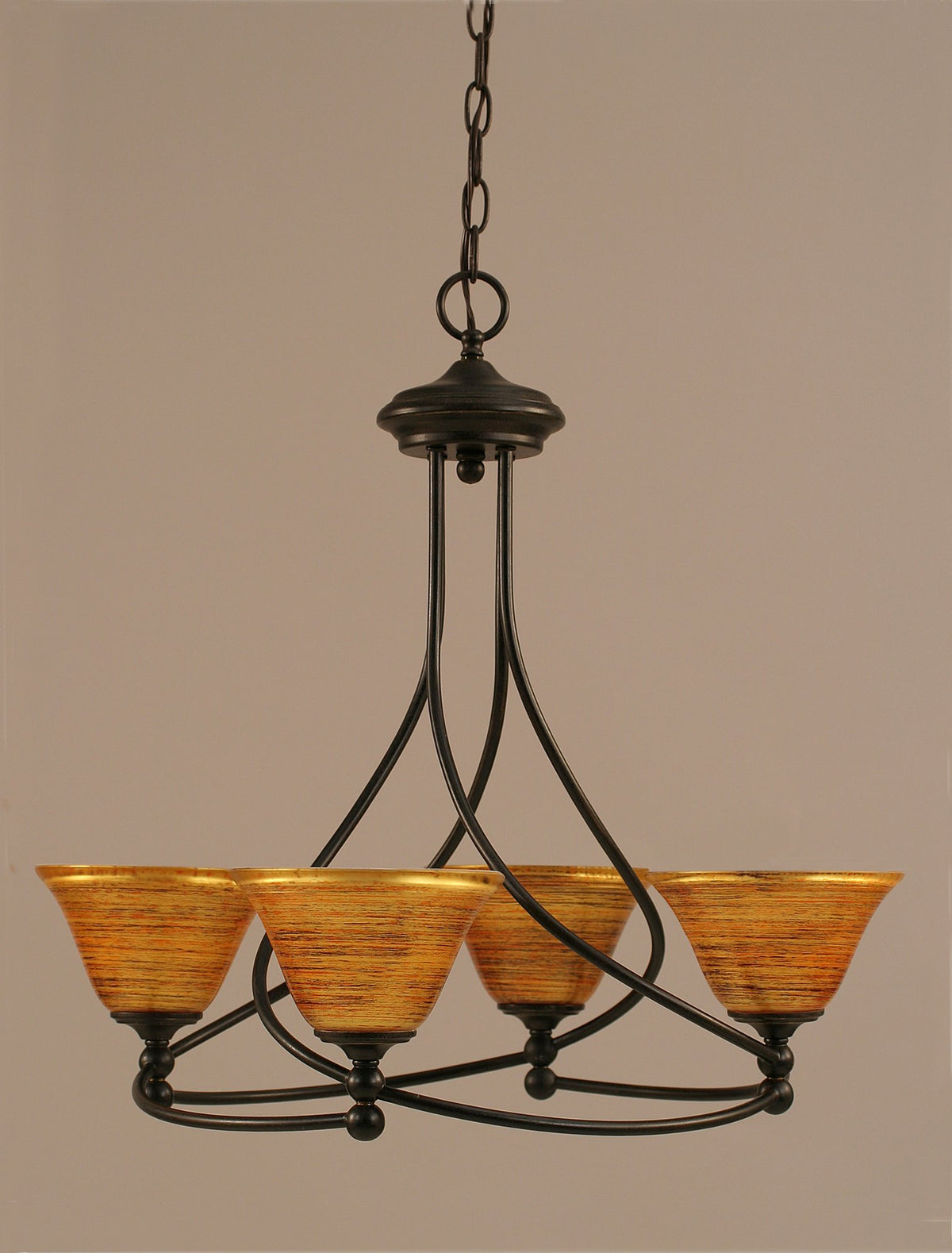 Toltec Lighting Capri 4 Light Chandelier in Dark Granite (904-DG-454)