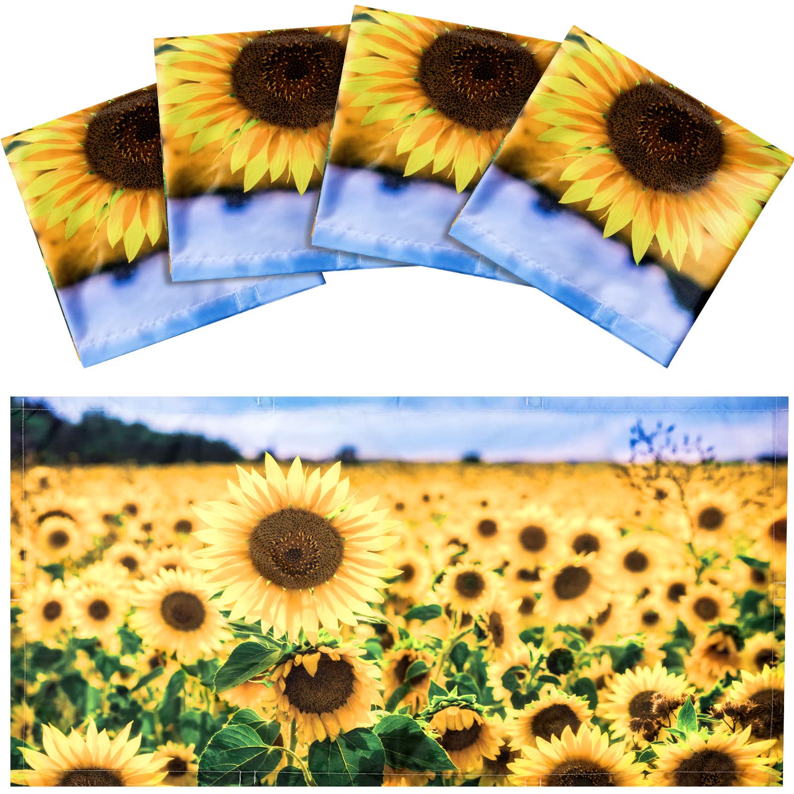 Hortsun Fluorescent Light Covers 4 Pack - 4x2 Feet Magnetic Ceiling Shade Filters, Sunflower Color