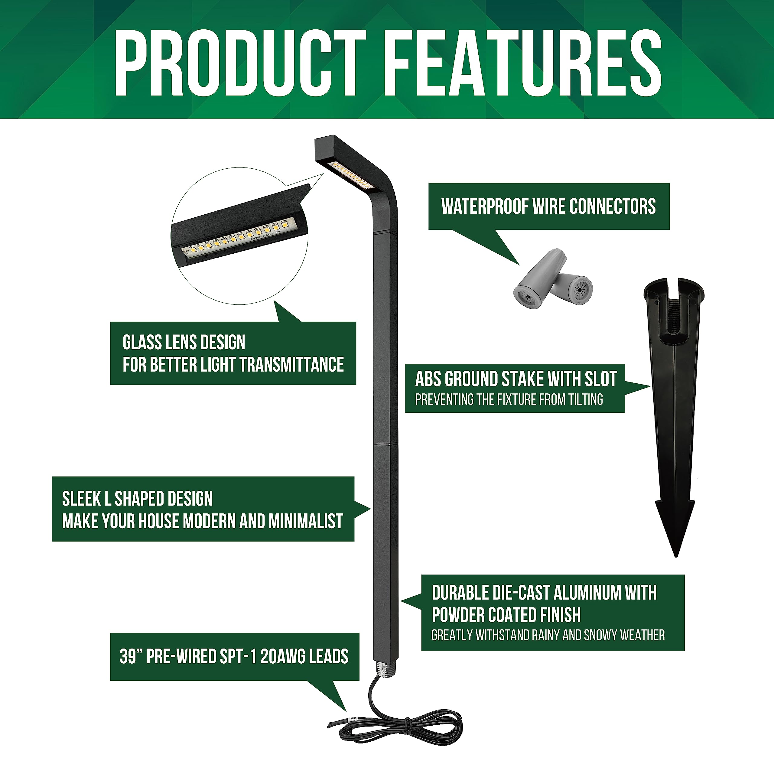 Gkoled Low Voltage Landscape Lights, Outdoor Led Path Lights, 3W 9-15V Ac/Dc Garden Lights For Yard, Lawn, Pathway, Walkway, Die