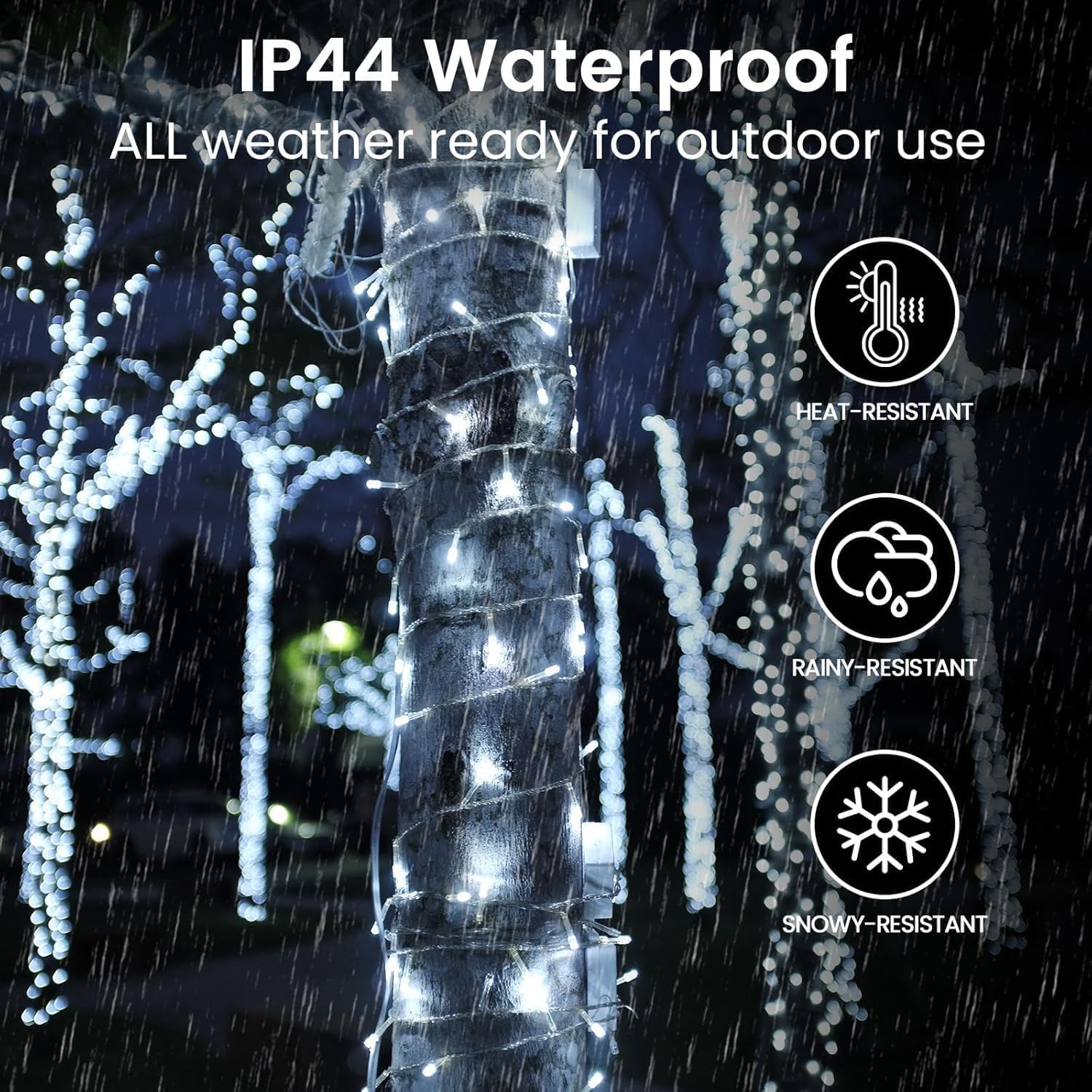 4 Pack Christmas String Lights Battery Operated With Timer  66Ft 200 Led Waterproof Battery Twinkle Lights  8 Modes Fairy Light For Indoor & Outdoor Garland Tree Christmas Decorations (Cool White)