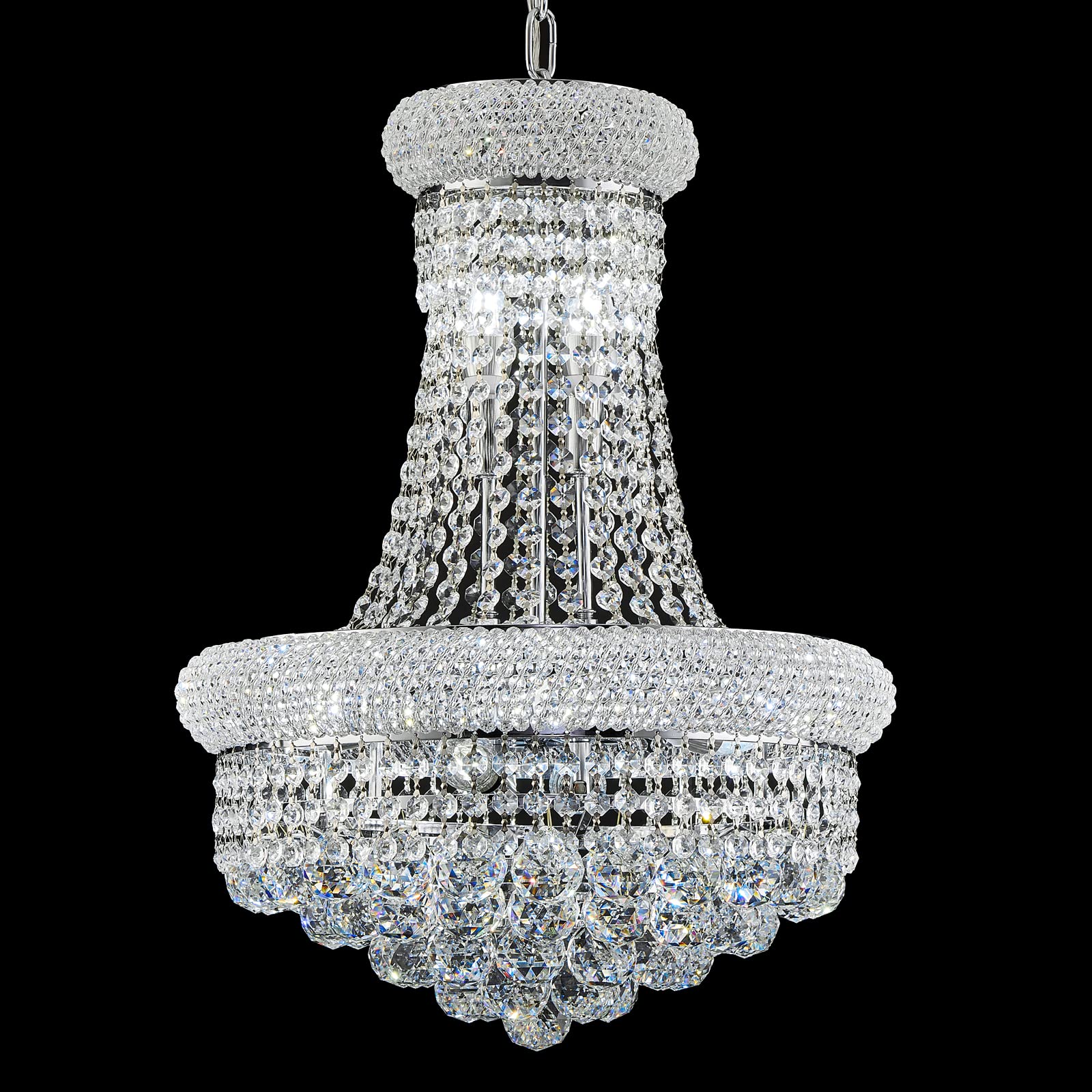 Homeooze 10 - Light Unique Empire Crystal Chandelier For Dining Room Foyer Entryway Living Room Bedroom Chrome Finish