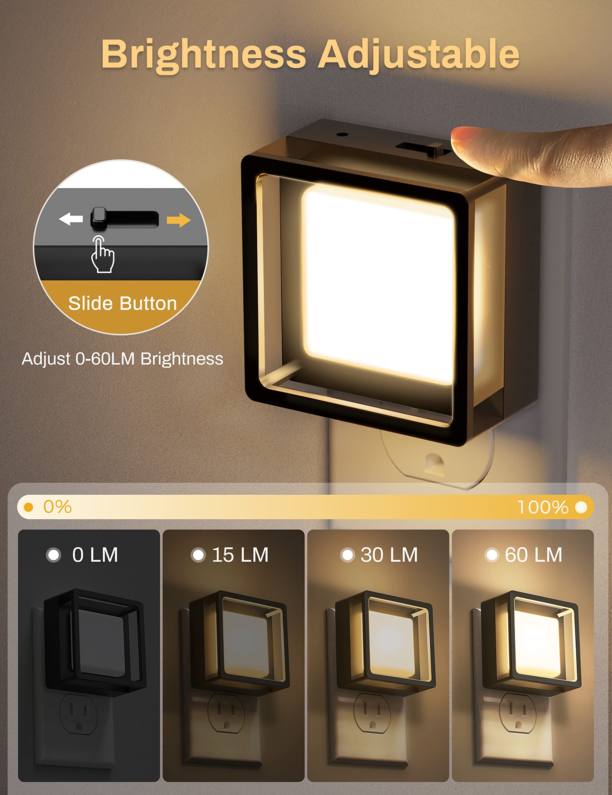 Led Night Light, Doresshop Night Lights Plug Into Wall [4 Pack] With Dusk-To-Dawn Sensor, Dimmable Nightlights, Adjustable Brigh